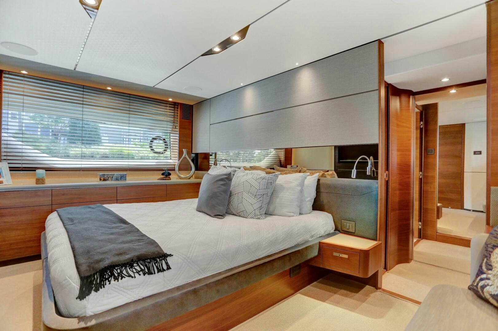 a bed in a room aboard REAL SLICK Yacht for Sale
