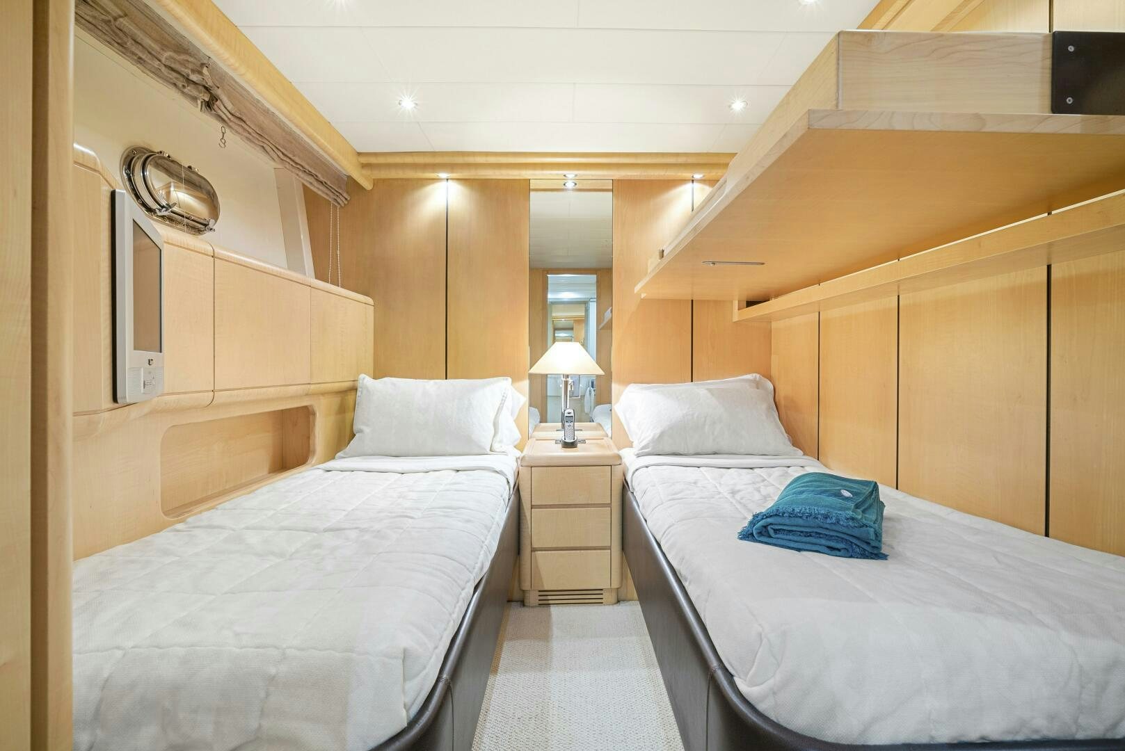 a room with two beds aboard NONE Yacht for Sale