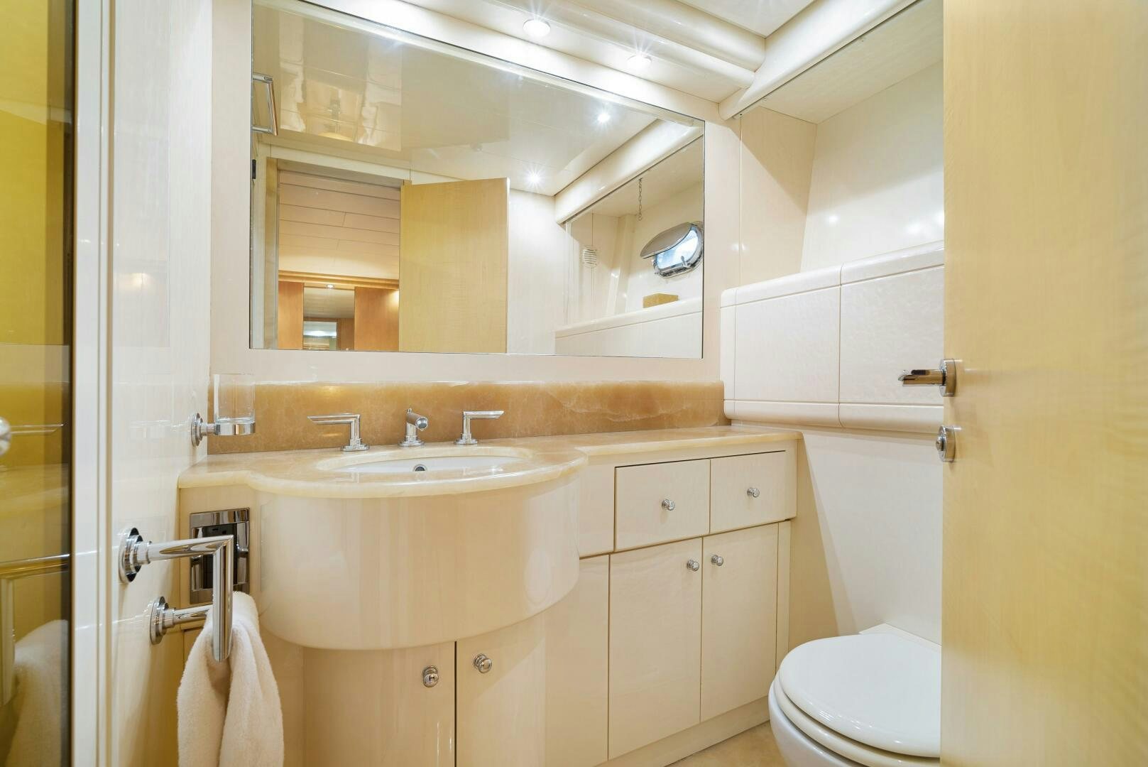 a bathroom with a sink and toilet aboard NONE Yacht for Sale