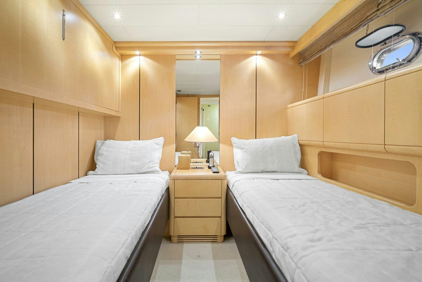 a room with two beds aboard NONE Yacht for Sale