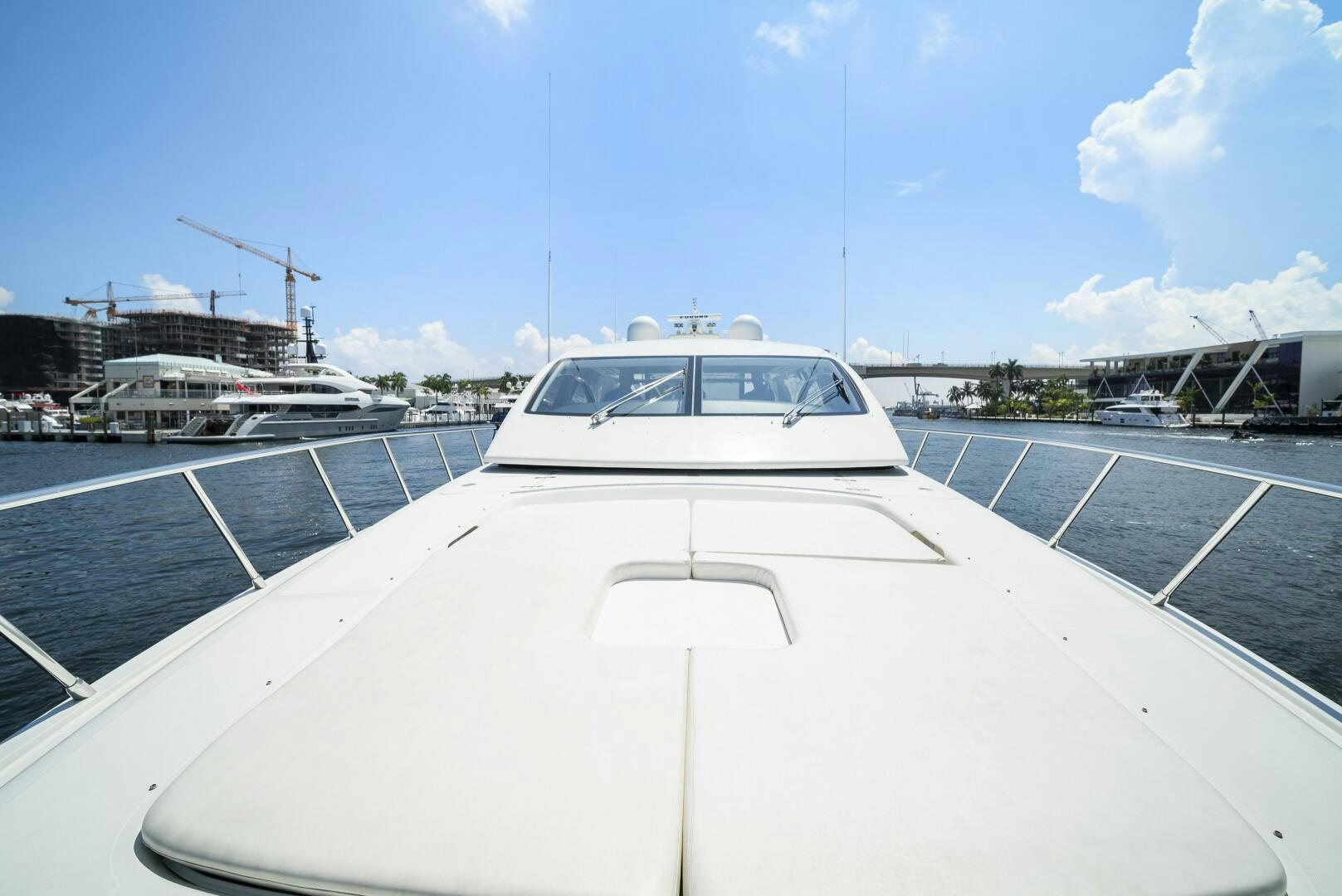 a white car on a road aboard NONE Yacht for Sale