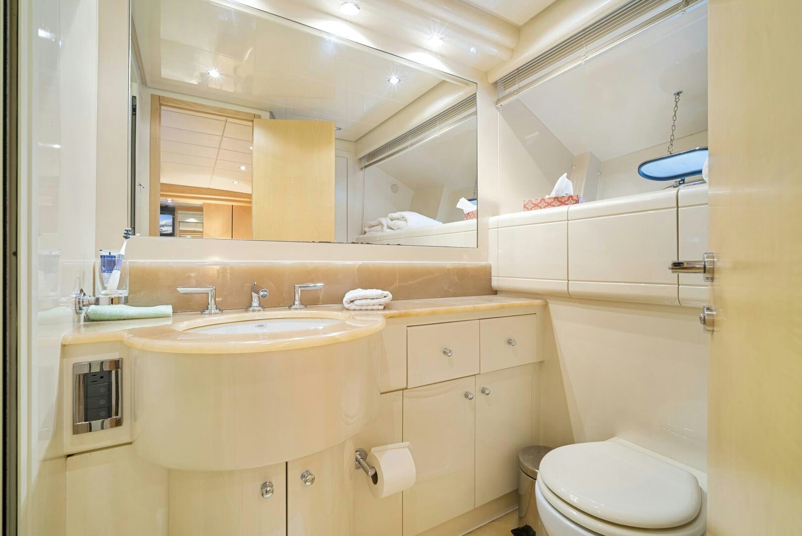 a bathroom with a sink and toilet aboard NONE Yacht for Sale