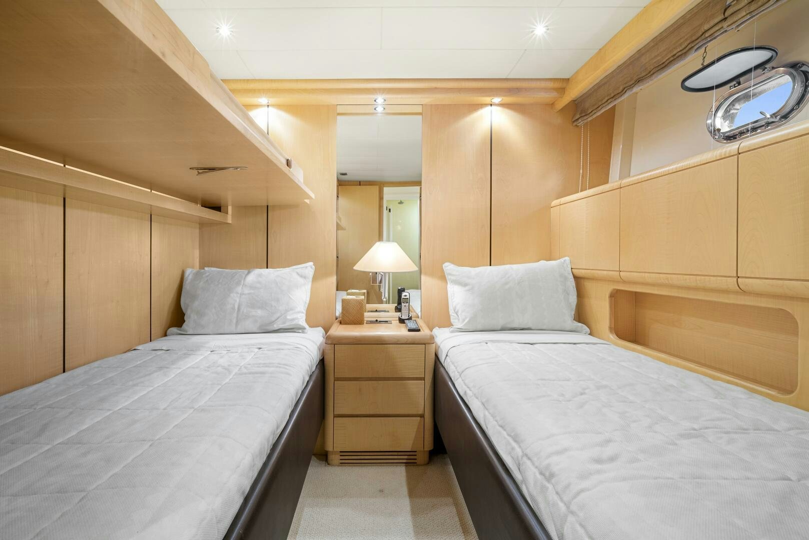 a room with two beds aboard NONE Yacht for Sale