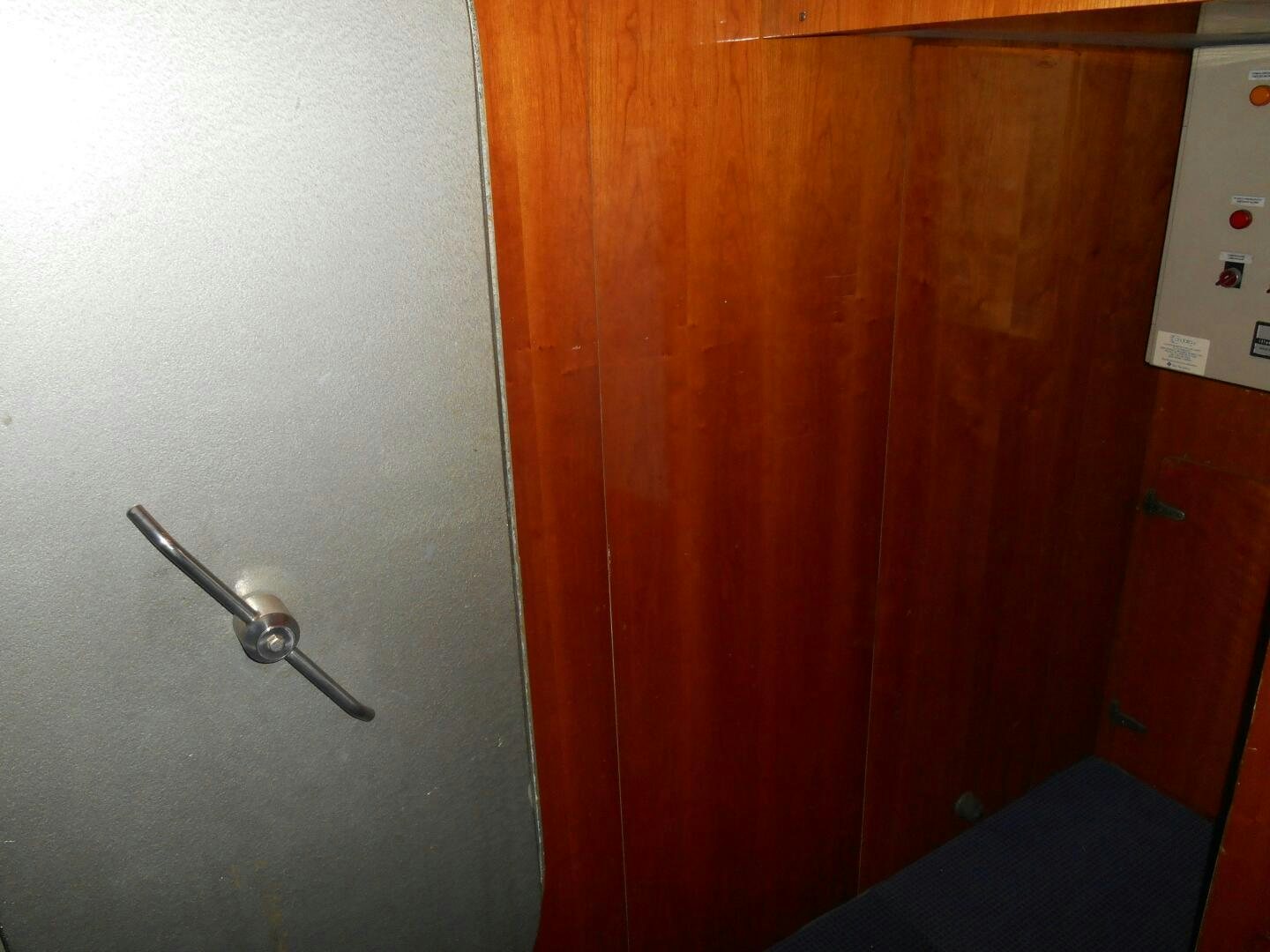 a door with a handle aboard LADY C Yacht for Sale