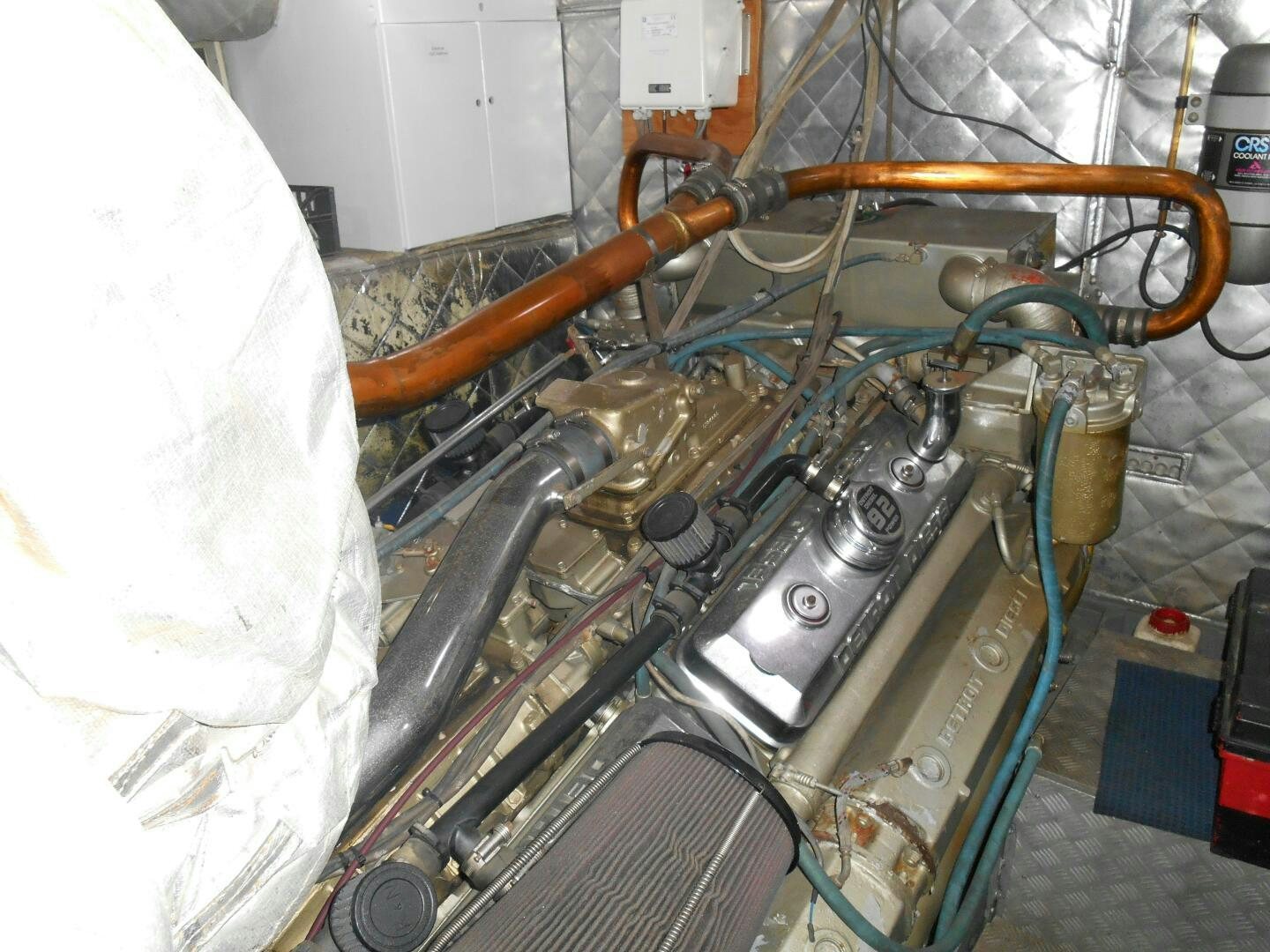 a machine with a large piece of metal aboard LADY C Yacht for Sale