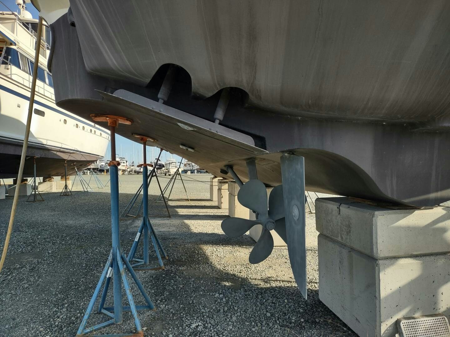 a large metal structure with a large pipe under it aboard F66 Yacht for Sale