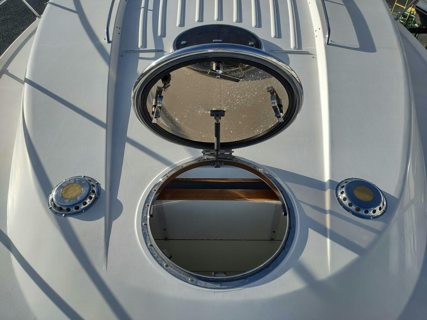 a round object with a round object on it aboard F66 Yacht for Sale