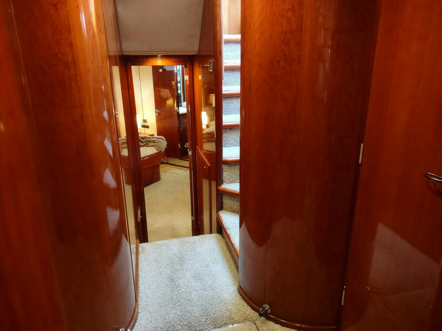 a hallway with a door aboard F66 Yacht for Sale