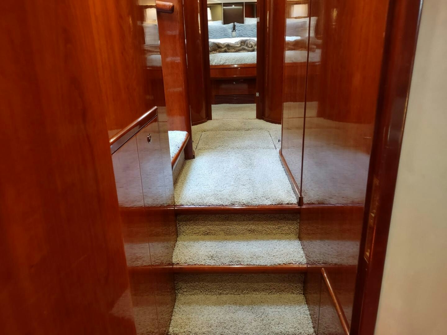 a hallway with a door aboard F66 Yacht for Sale