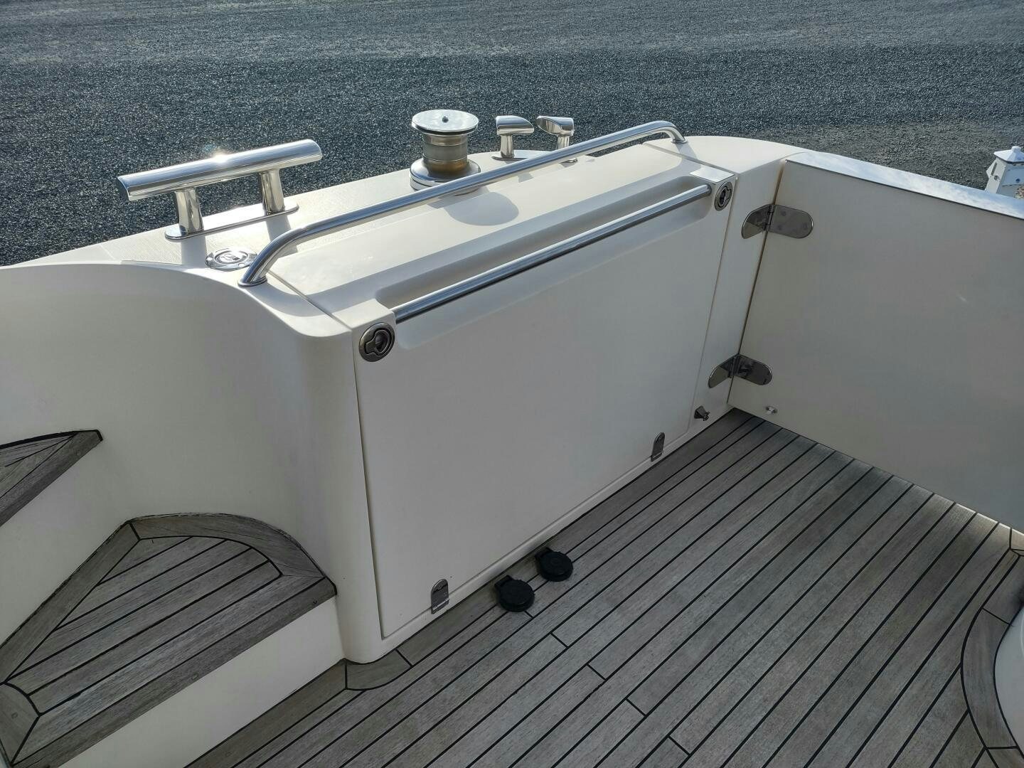 a metal object on a deck aboard F66 Yacht for Sale