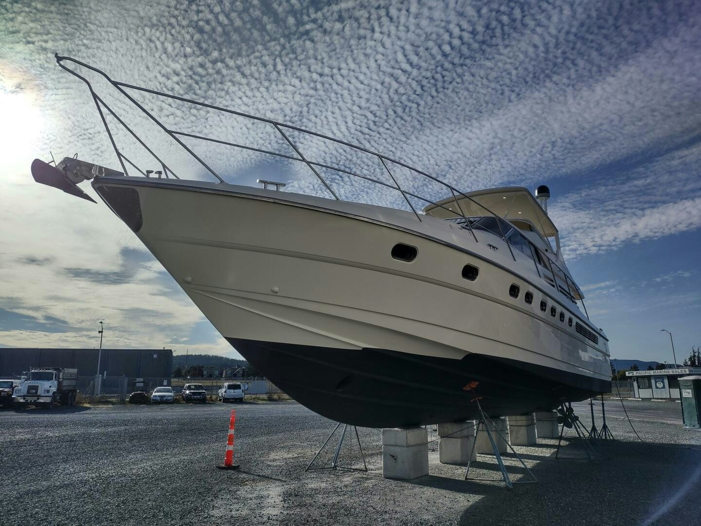 a large white helicopter aboard F66 Yacht for Sale