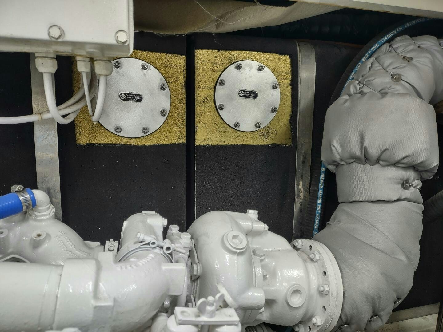 a group of white lab chemicals aboard F66 Yacht for Sale