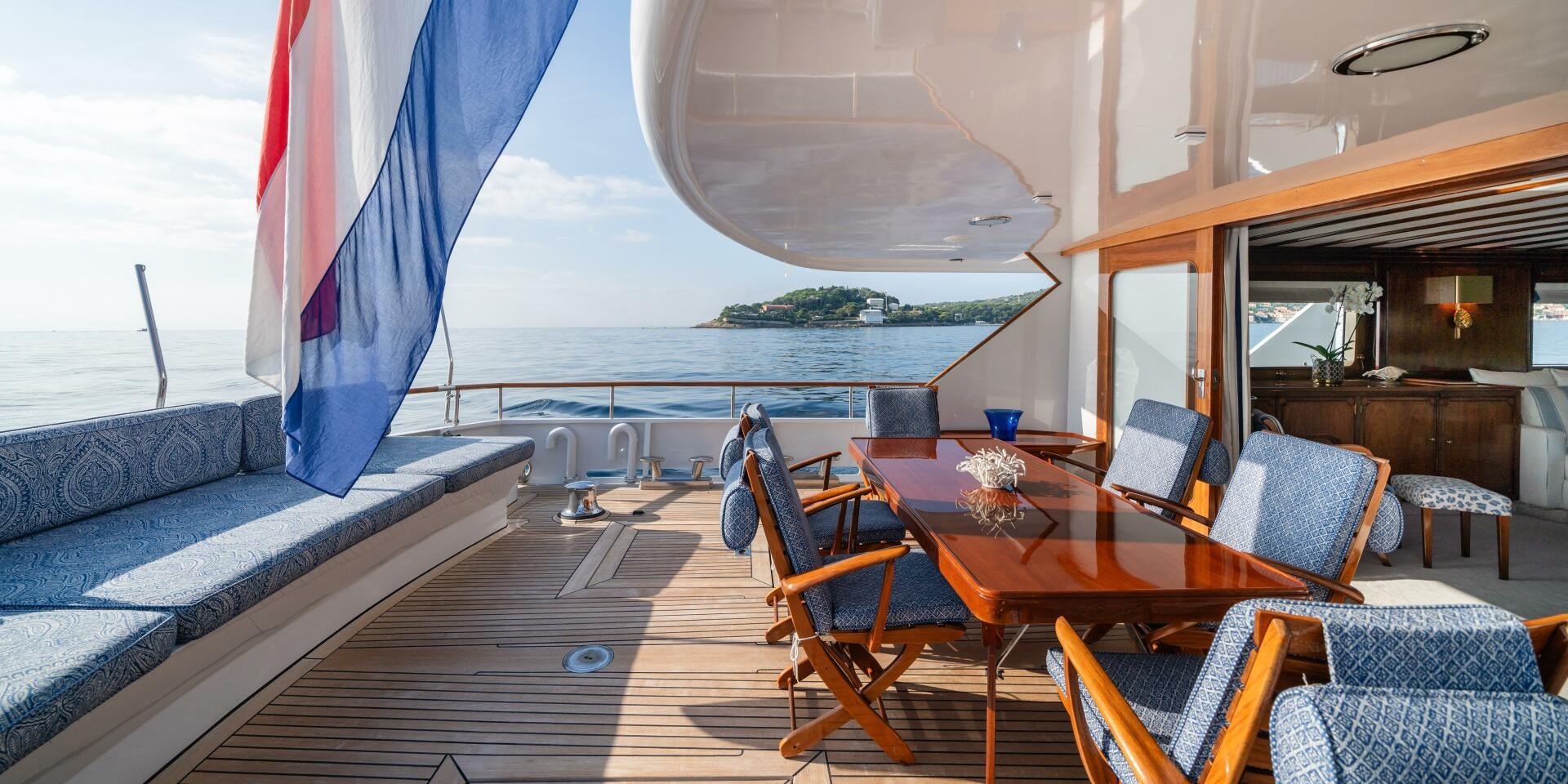 a boat on the water aboard BLUEMAR II Yacht for Sale