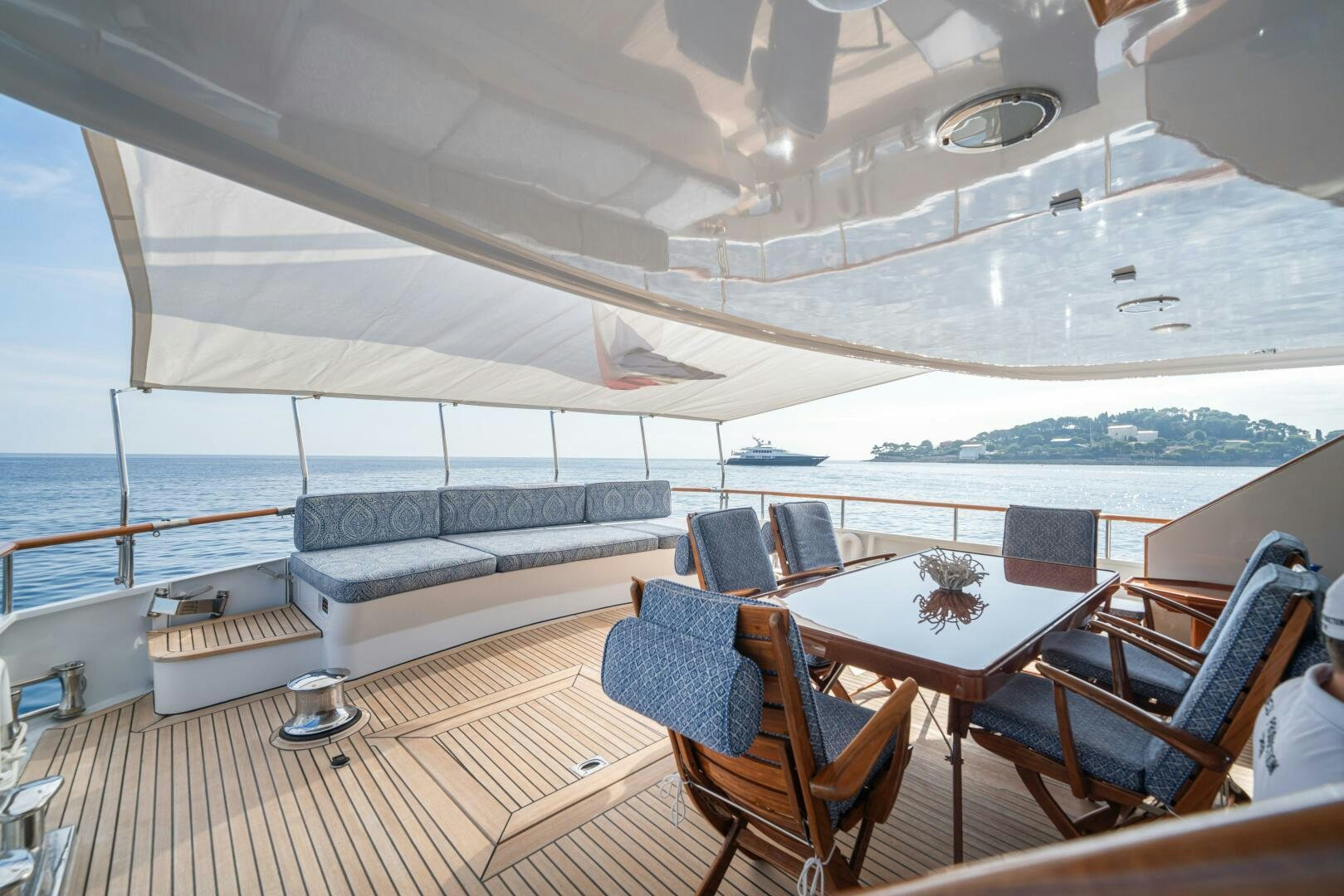a boat on the water aboard BLUEMAR II Yacht for Sale