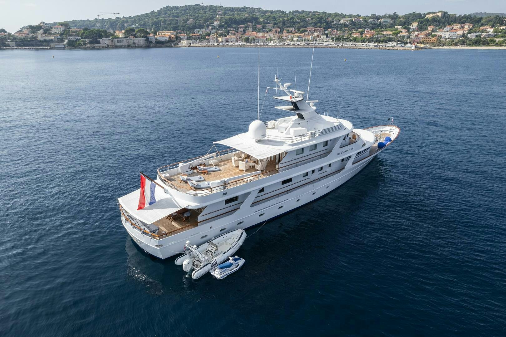 a boat on the water aboard BLUEMAR II Yacht for Sale