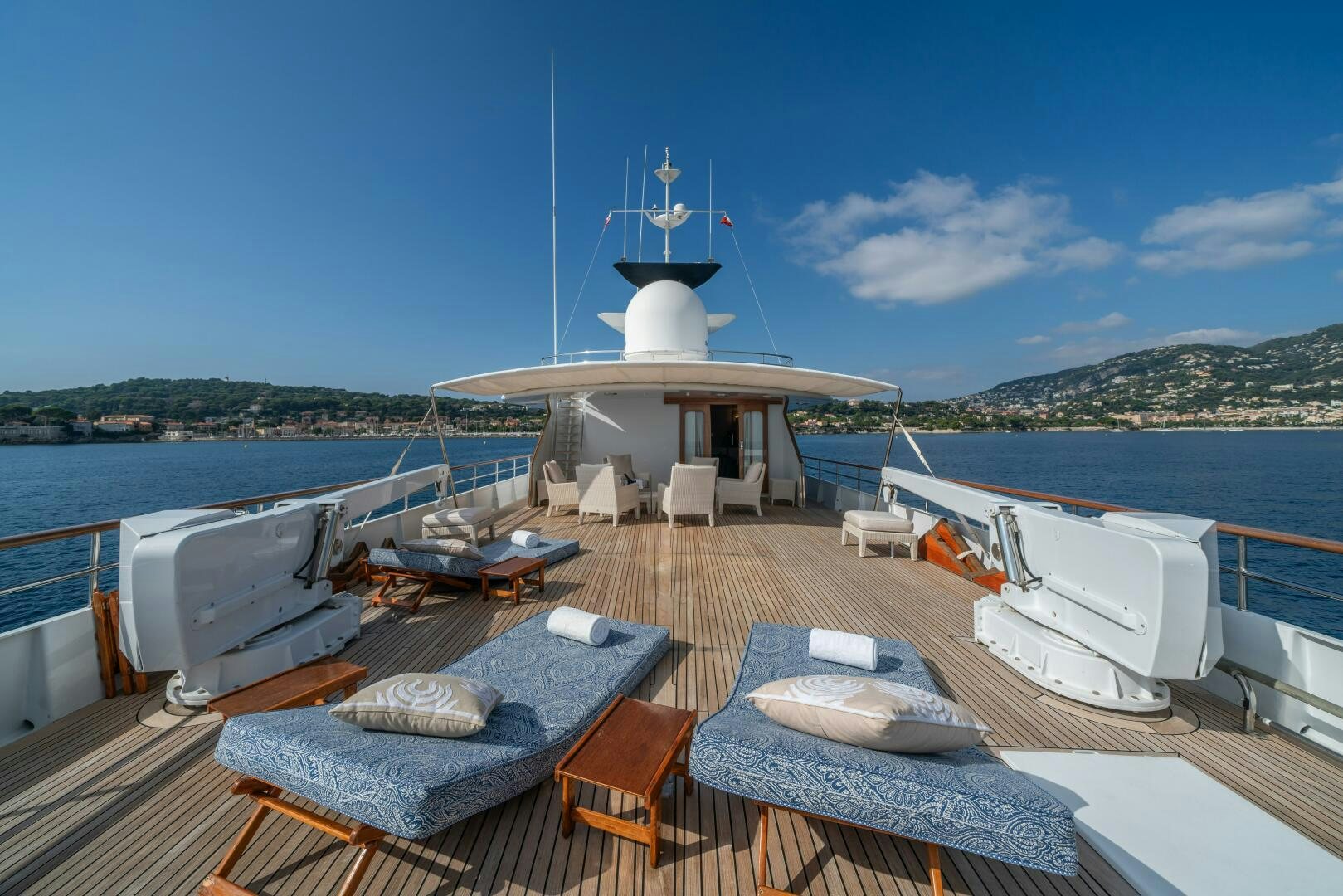 a boat on the water aboard BLUEMAR II Yacht for Sale