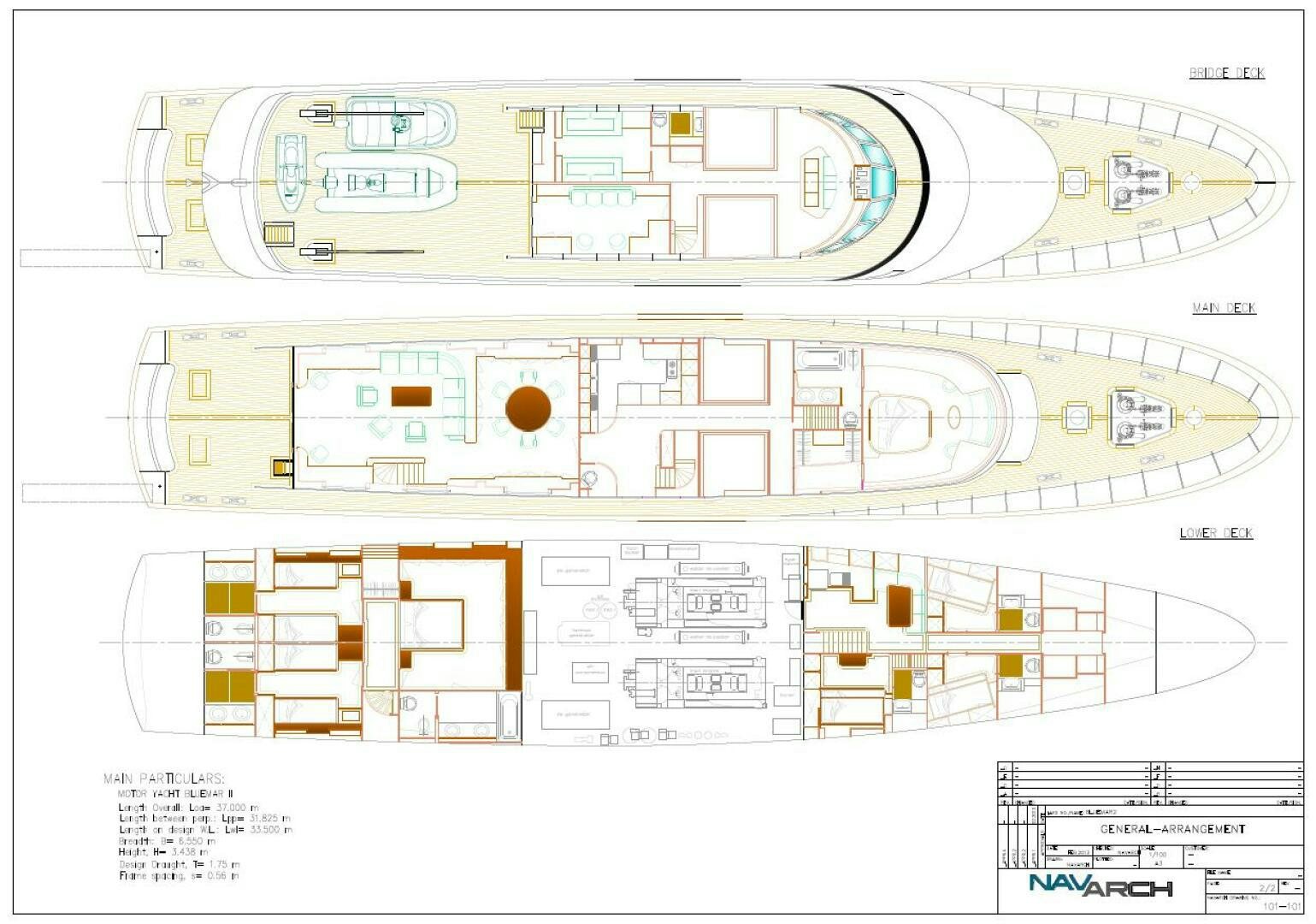 diagram aboard BLUEMAR II Yacht for Sale