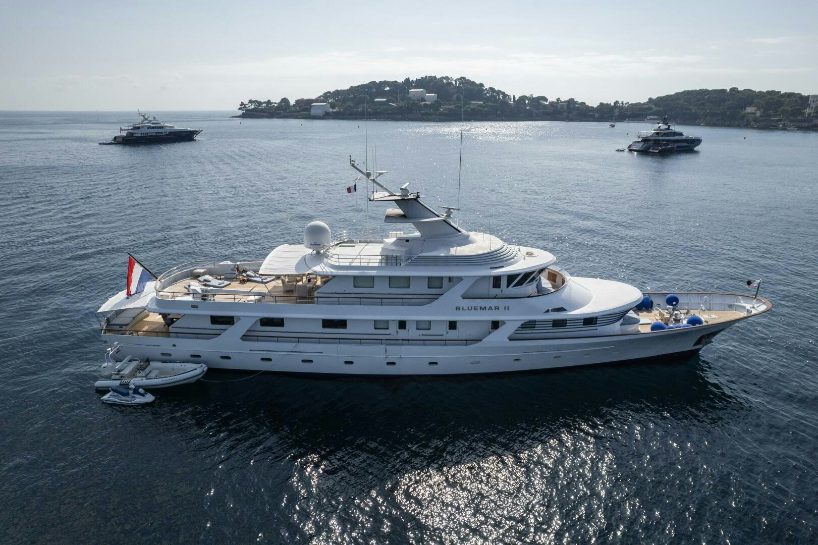a boat in the water aboard BLUEMAR II Yacht for Sale