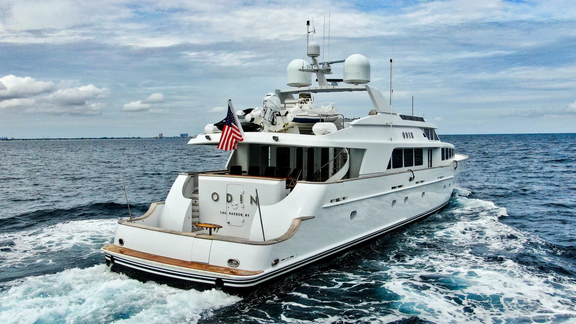 a boat on the water aboard ODIN Yacht for Sale