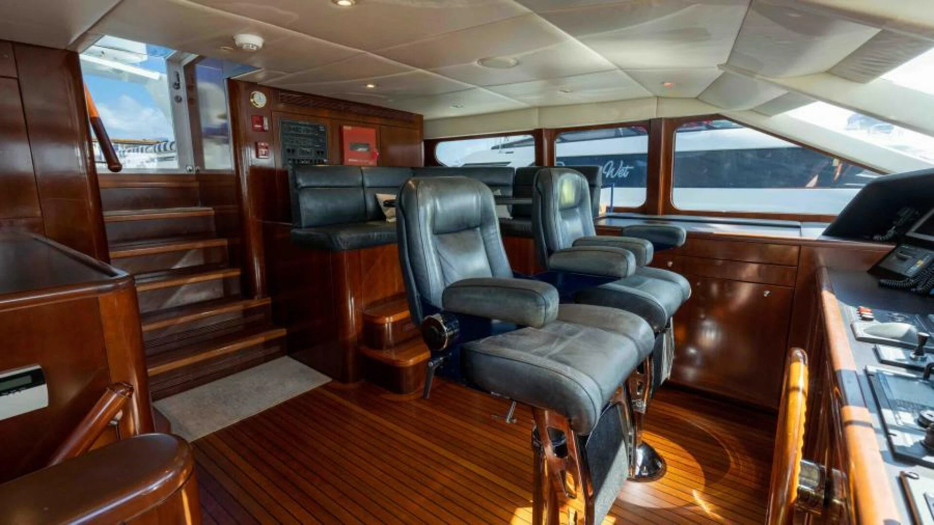 inside of a train aboard ODIN Yacht for Sale