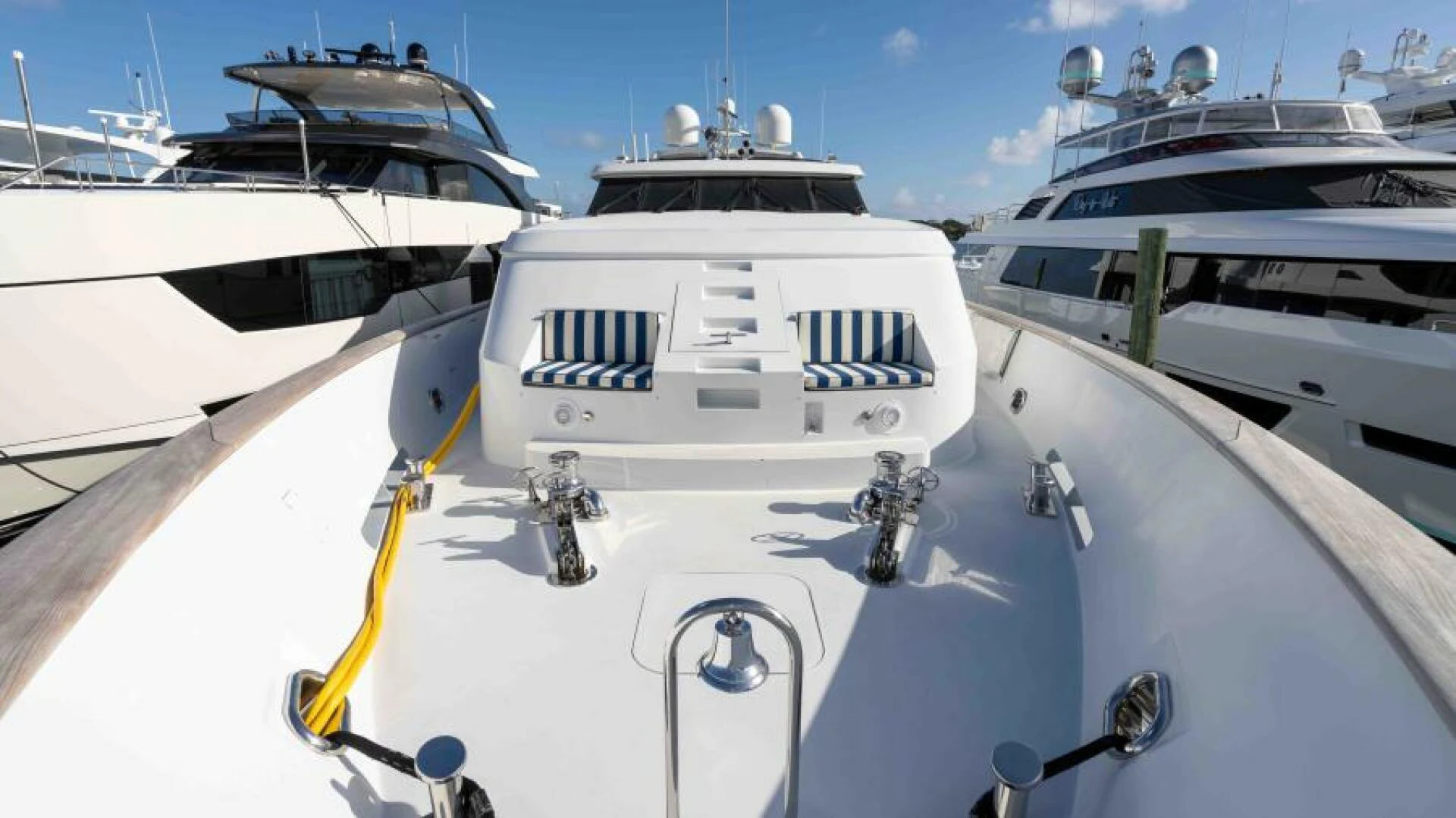 a group of white yachts aboard ODIN Yacht for Sale