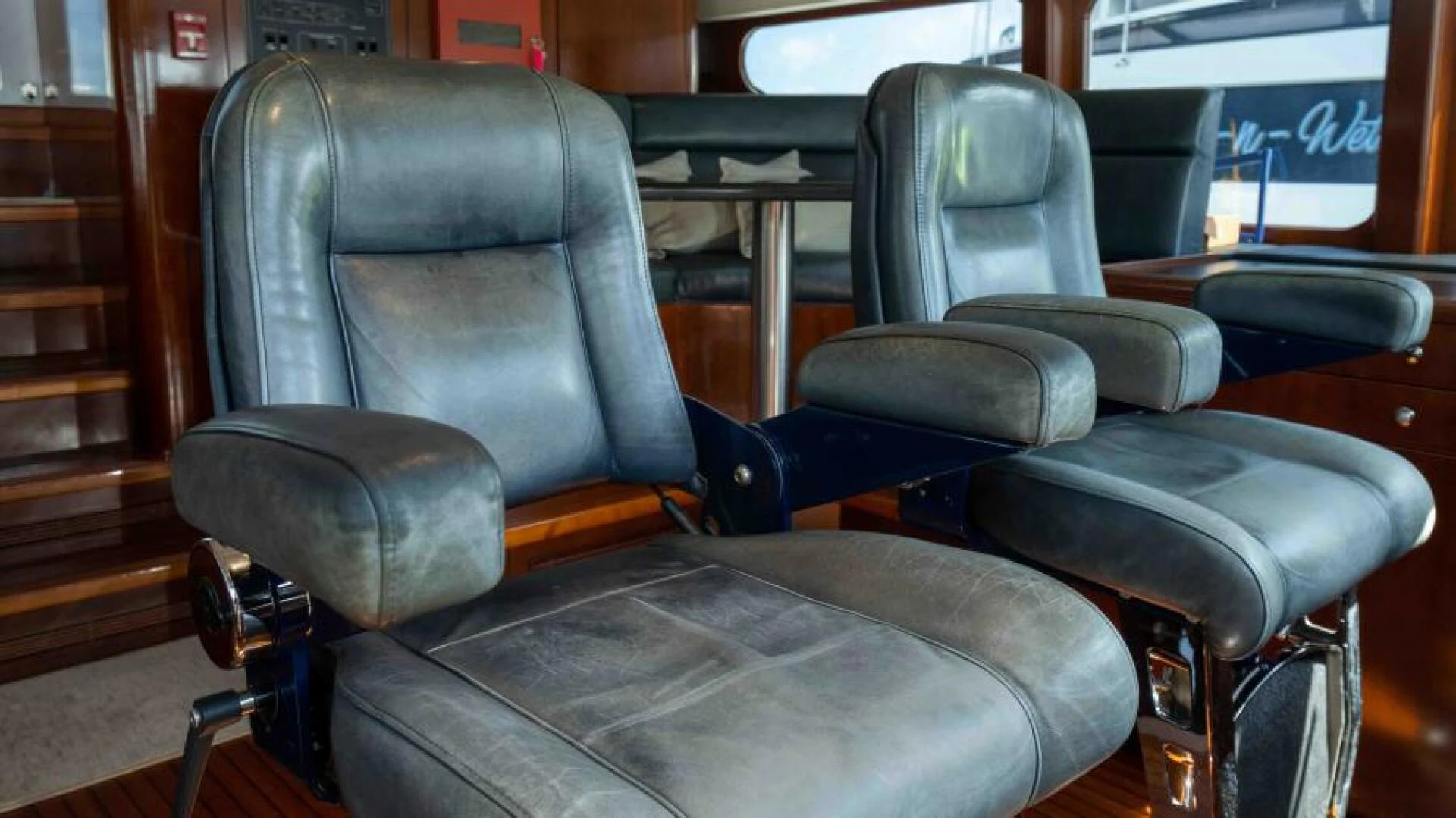 seats in a bus aboard ODIN Yacht for Sale