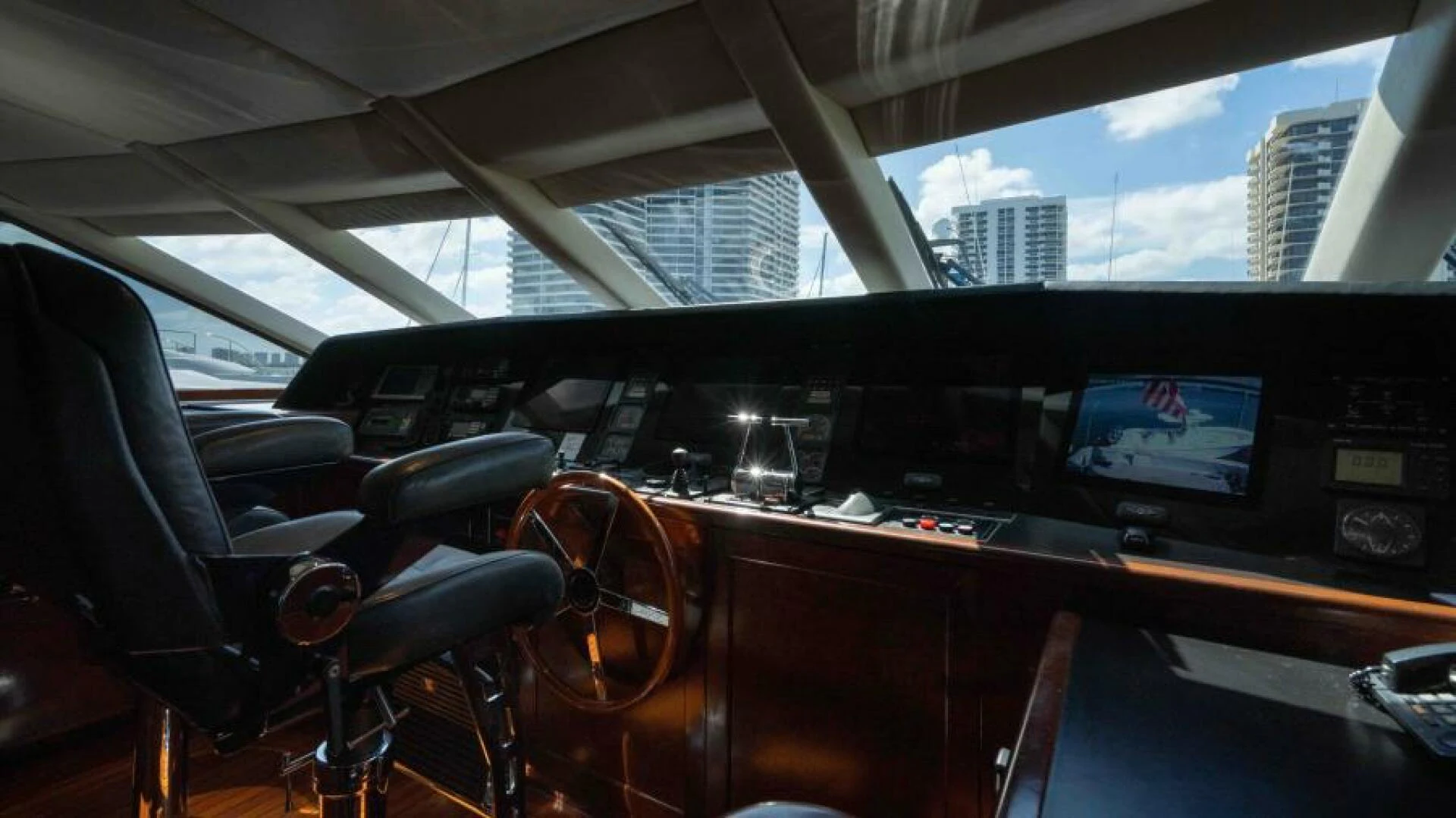 inside of a car aboard ODIN Yacht for Sale