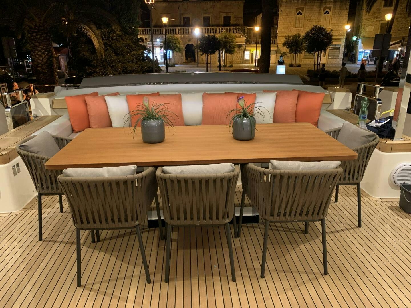 a table with chairs around it aboard MARIA THERESA Yacht for Sale