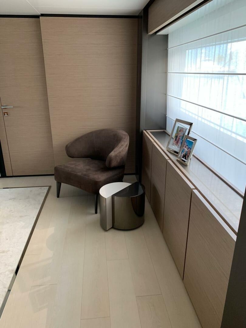 a chair in a room aboard MARIA THERESA Yacht for Sale