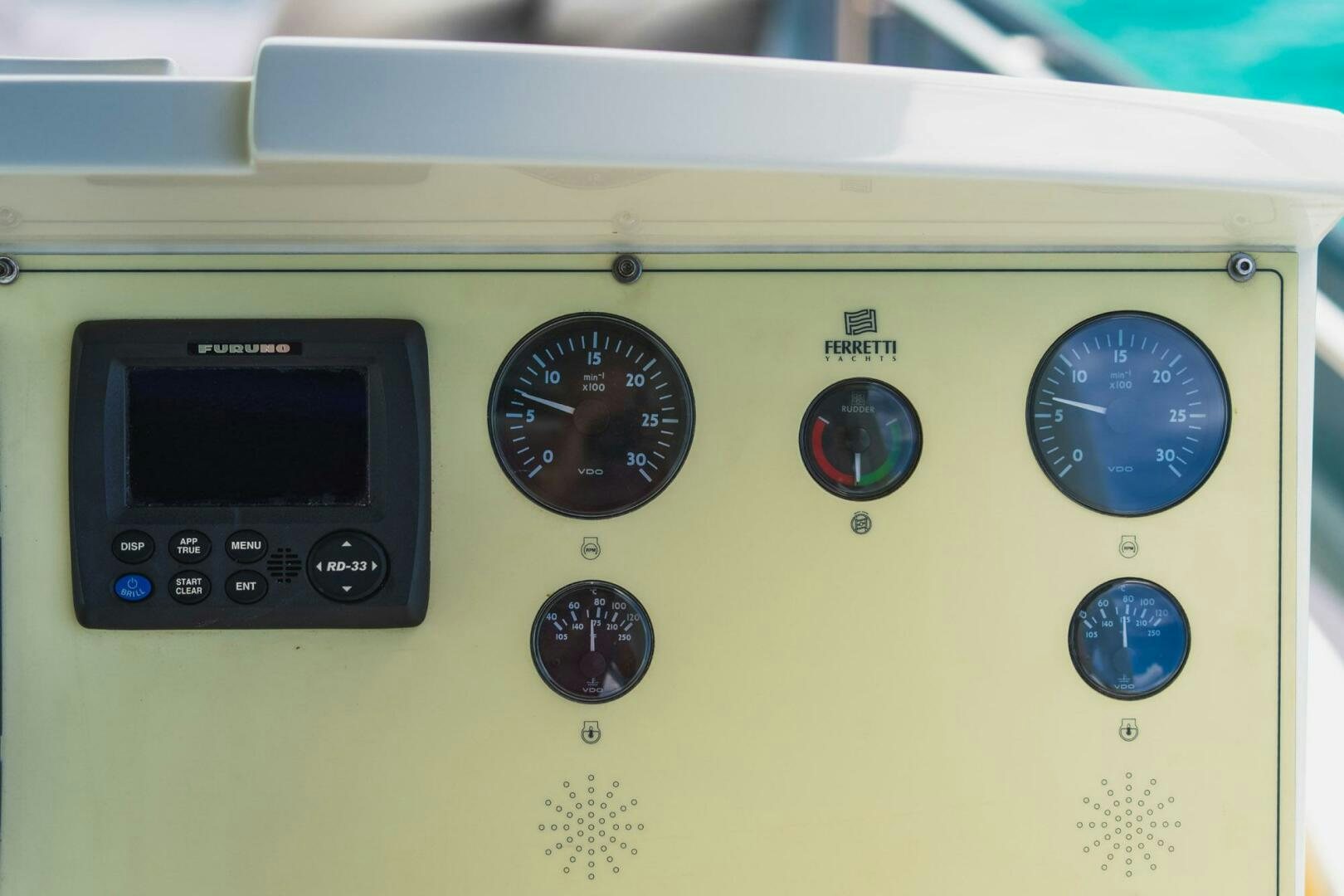 a close-up of a radio aboard KUDU Yacht for Sale