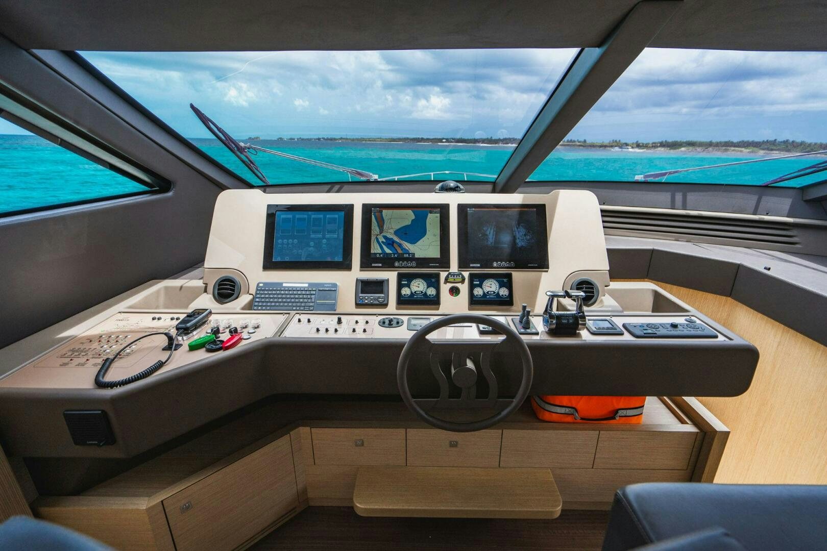 inside of a vehicle aboard KUDU Yacht for Sale