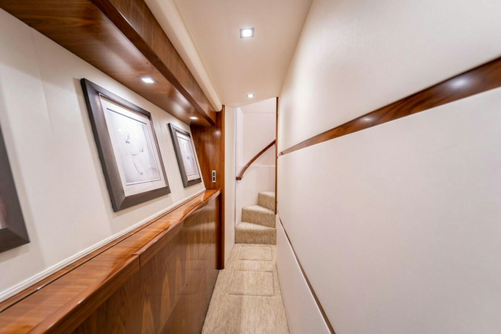 a hallway with wood floors aboard WRAPPED UP Yacht for Sale