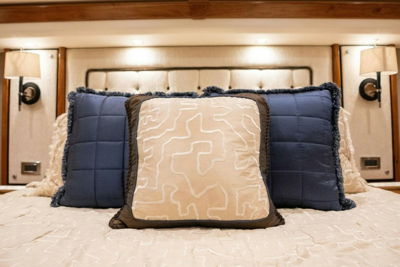 pillows on a bed aboard WRAPPED UP Yacht for Sale