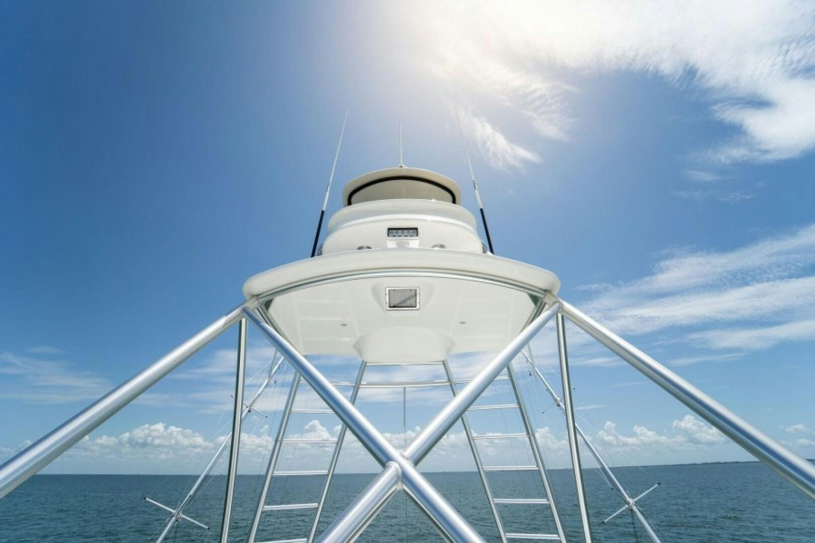 a large white tower on a boat aboard WRAPPED UP Yacht for Sale