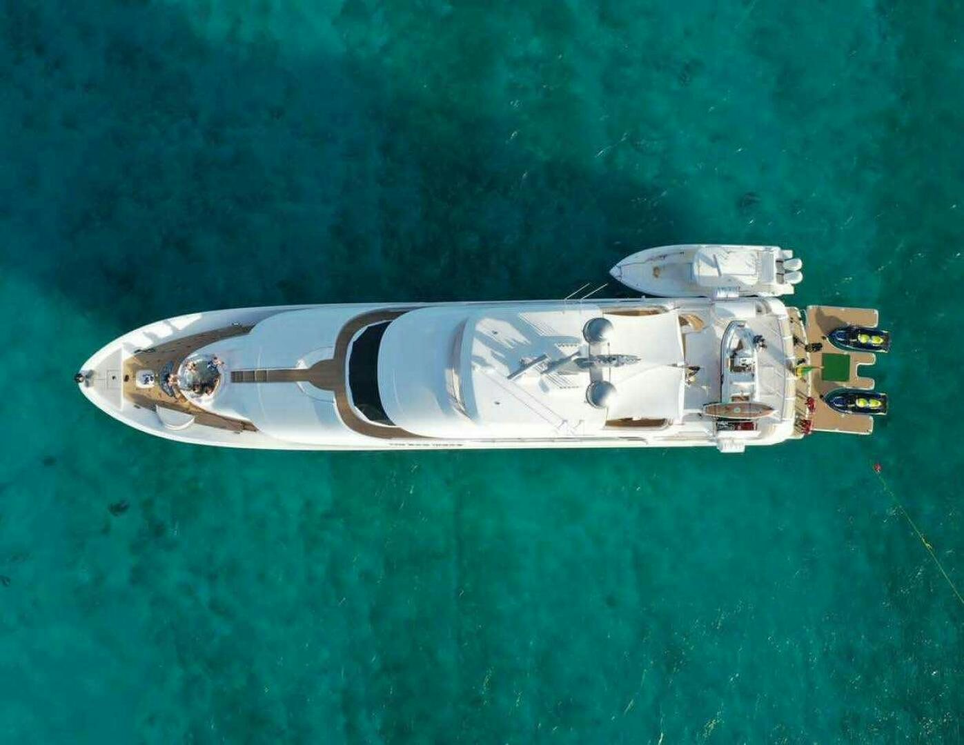 a space ship in the water aboard MEMENTO VIVERE Yacht for Sale