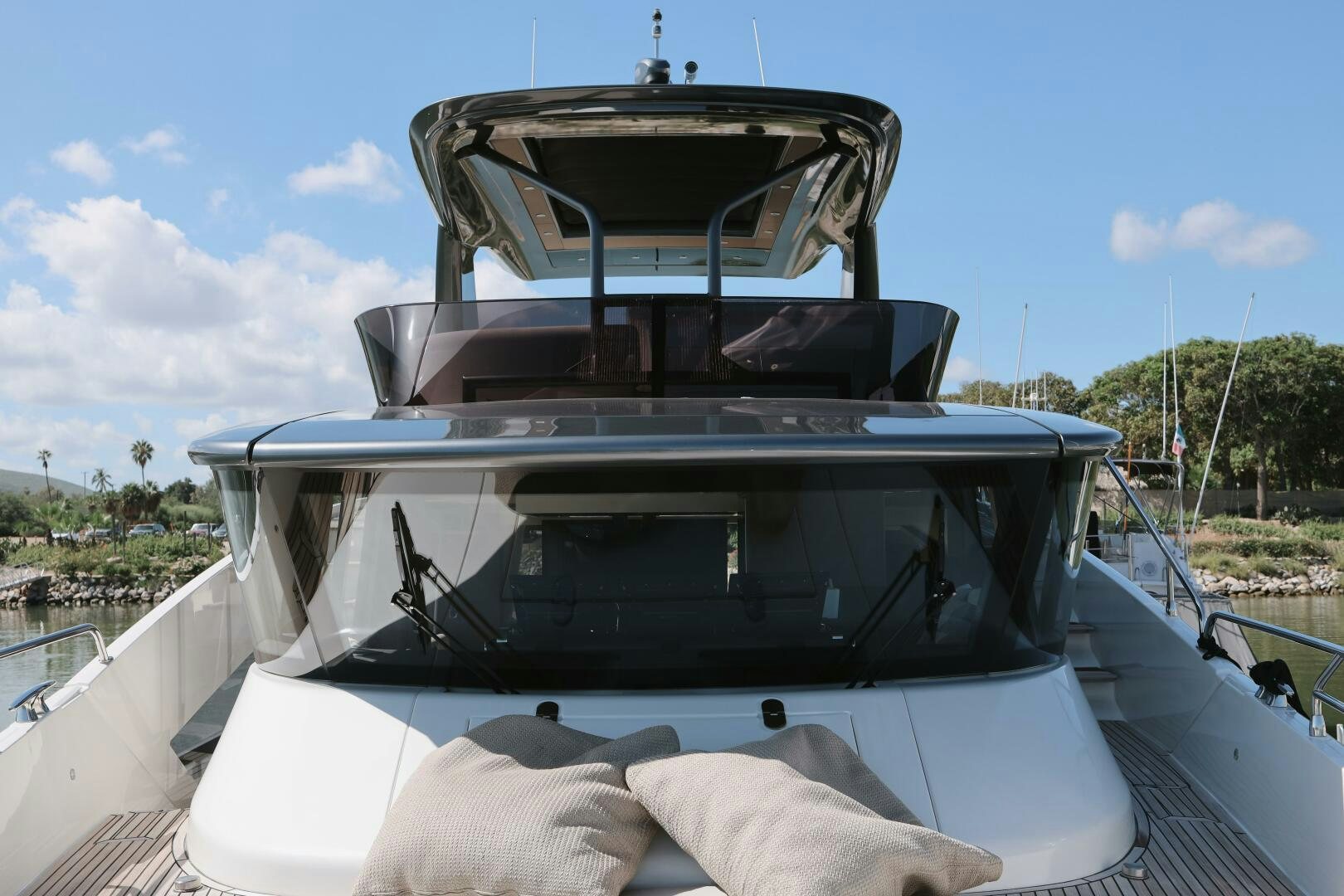 a car with a hood open on a boat aboard IL DISFRUTE Yacht for Sale