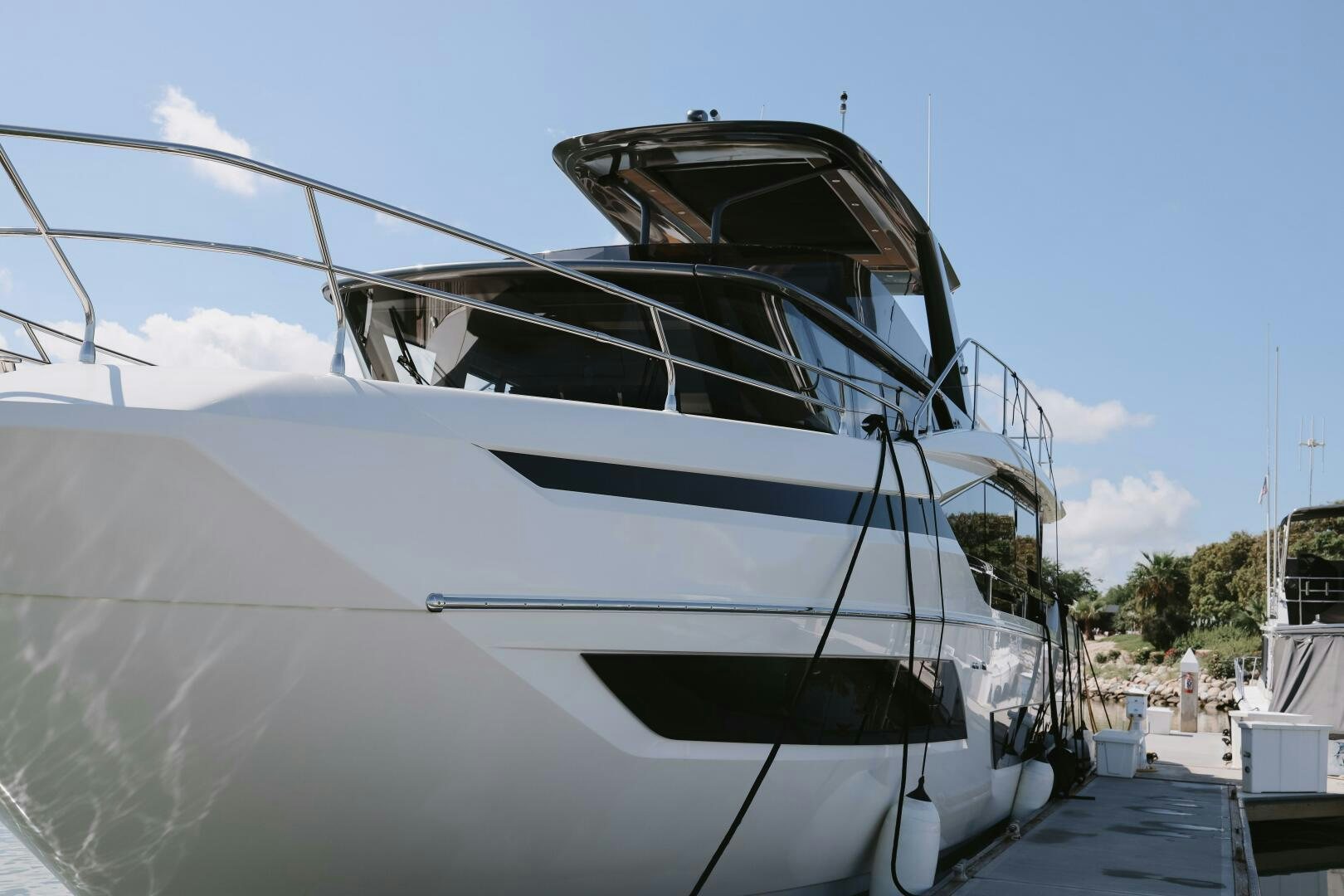 a large white boat aboard IL DISFRUTE Yacht for Sale