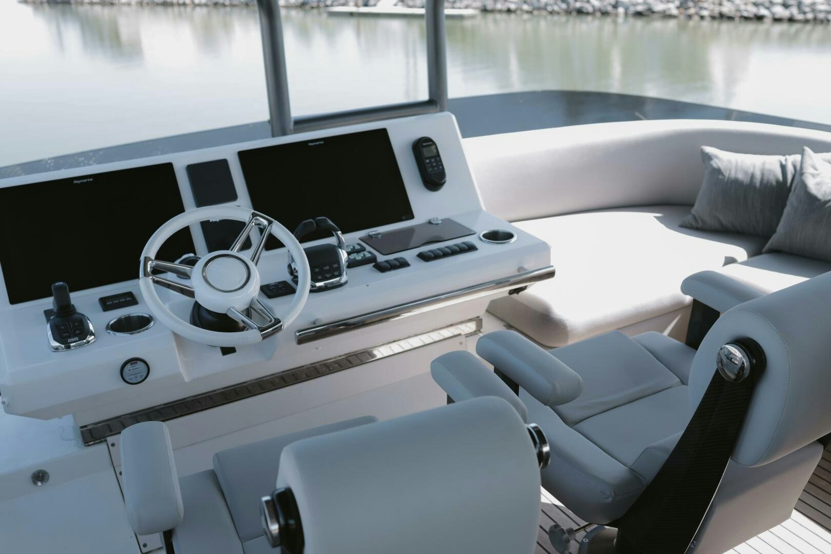 a car with a computer on it aboard IL DISFRUTE Yacht for Sale
