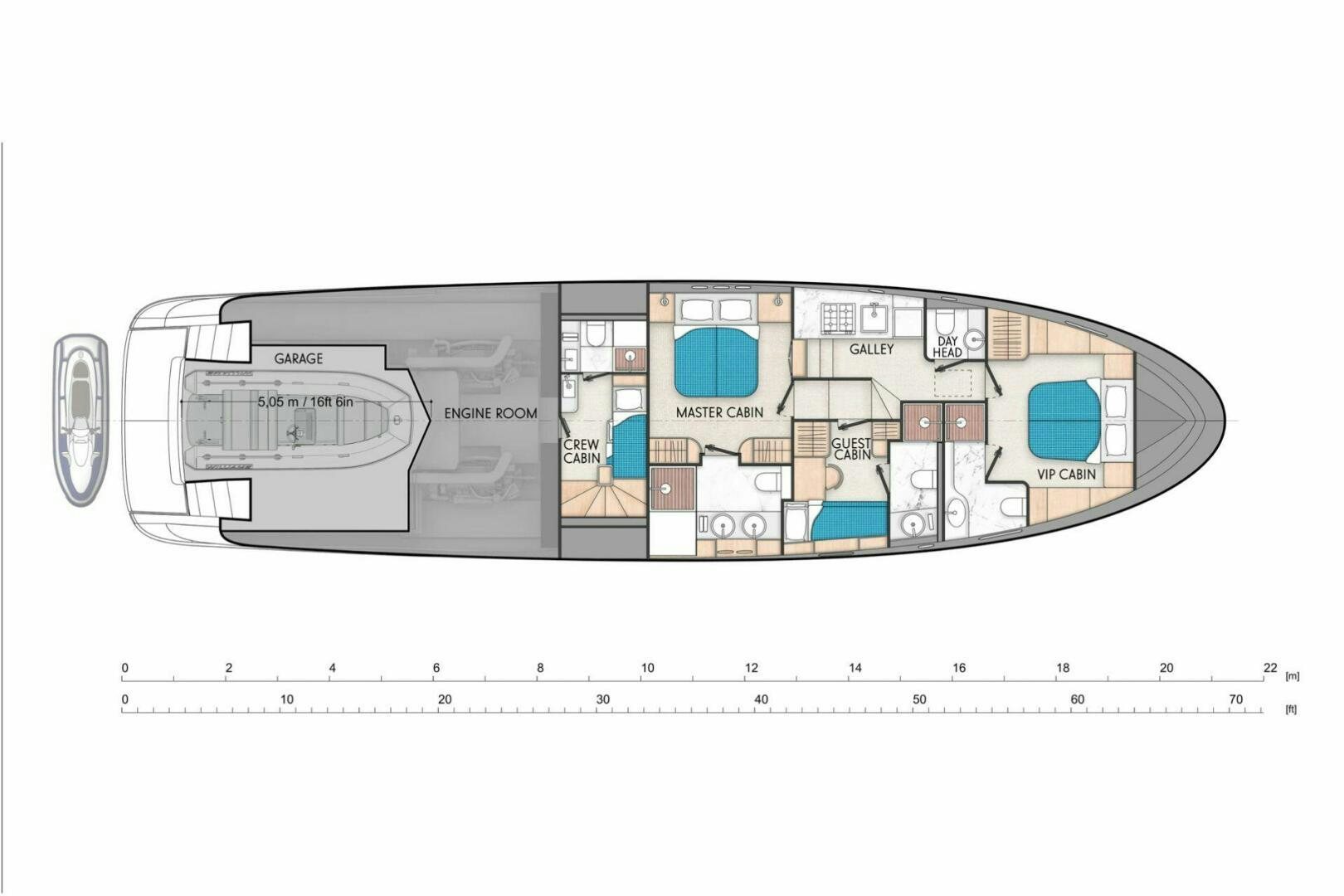 diagram aboard CORMORANT Yacht for Sale