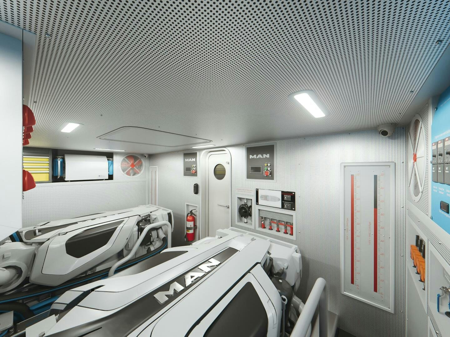 a room with medical equipment aboard CORMORANT Yacht for Sale