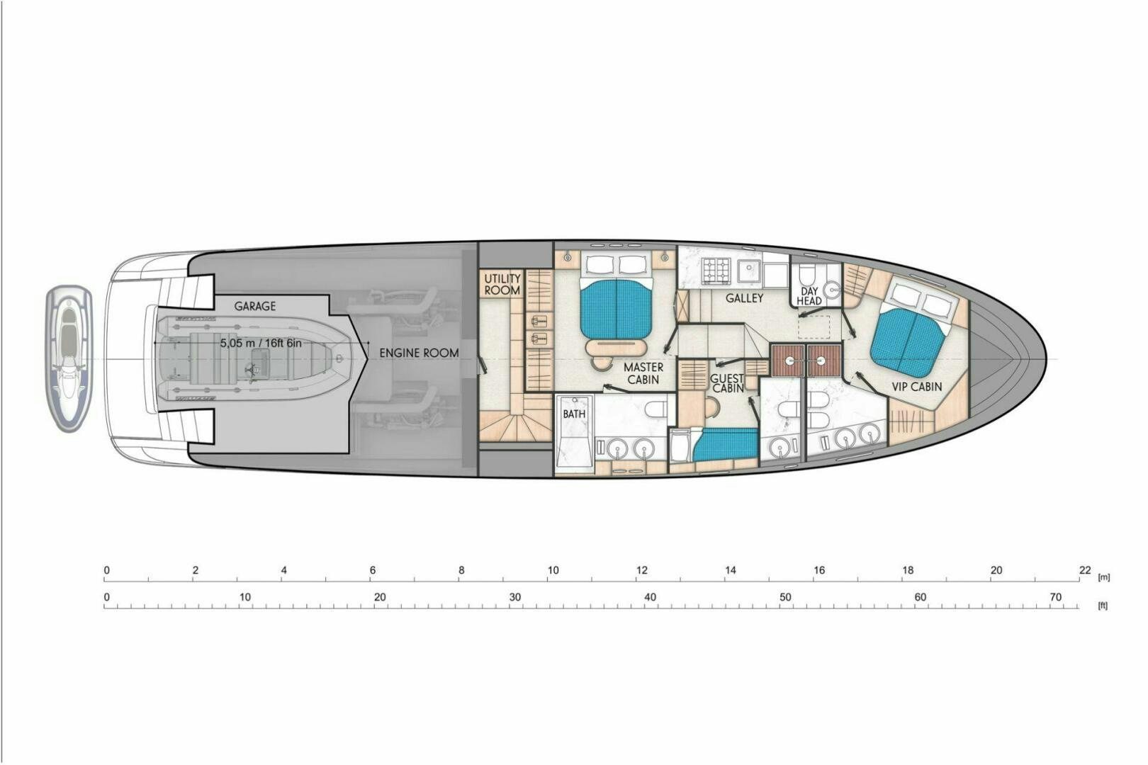 diagram aboard CORMORANT Yacht for Sale
