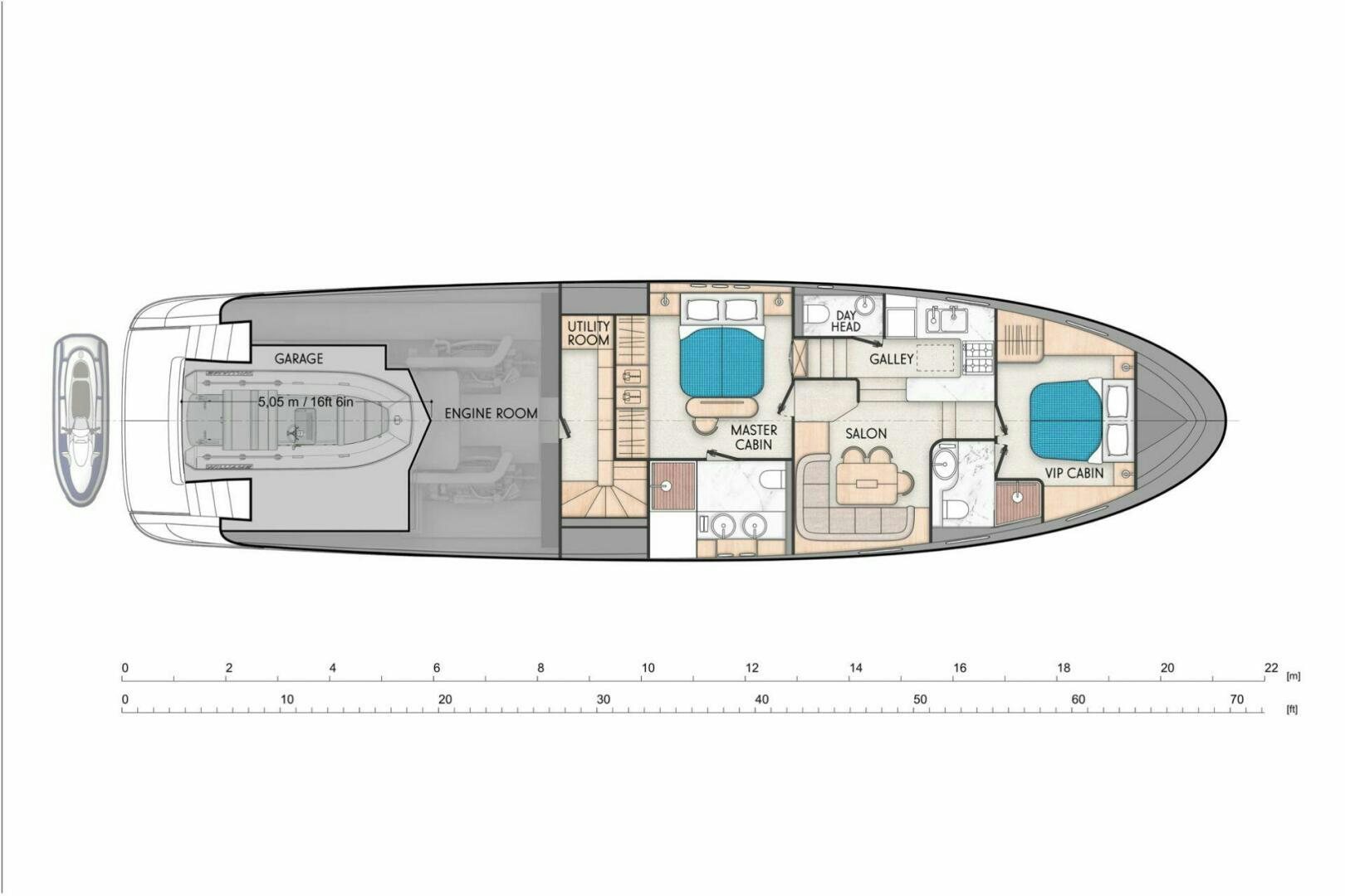 diagram aboard CORMORANT Yacht for Sale