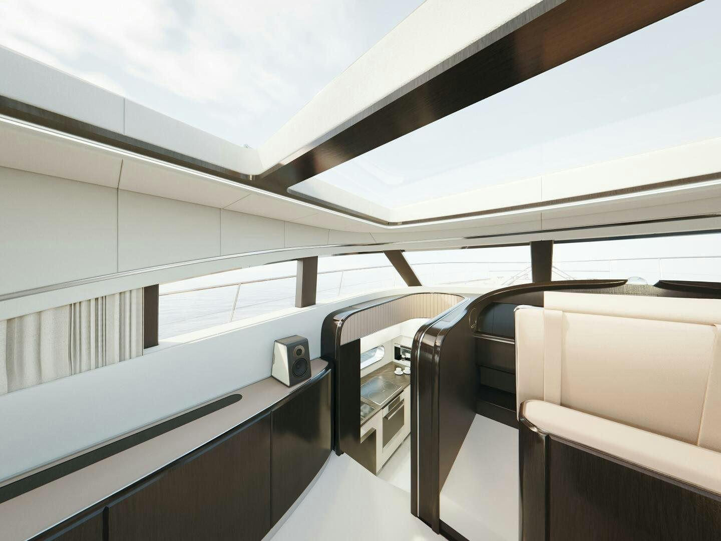 inside of a vehicle aboard CORMORANT Yacht for Sale