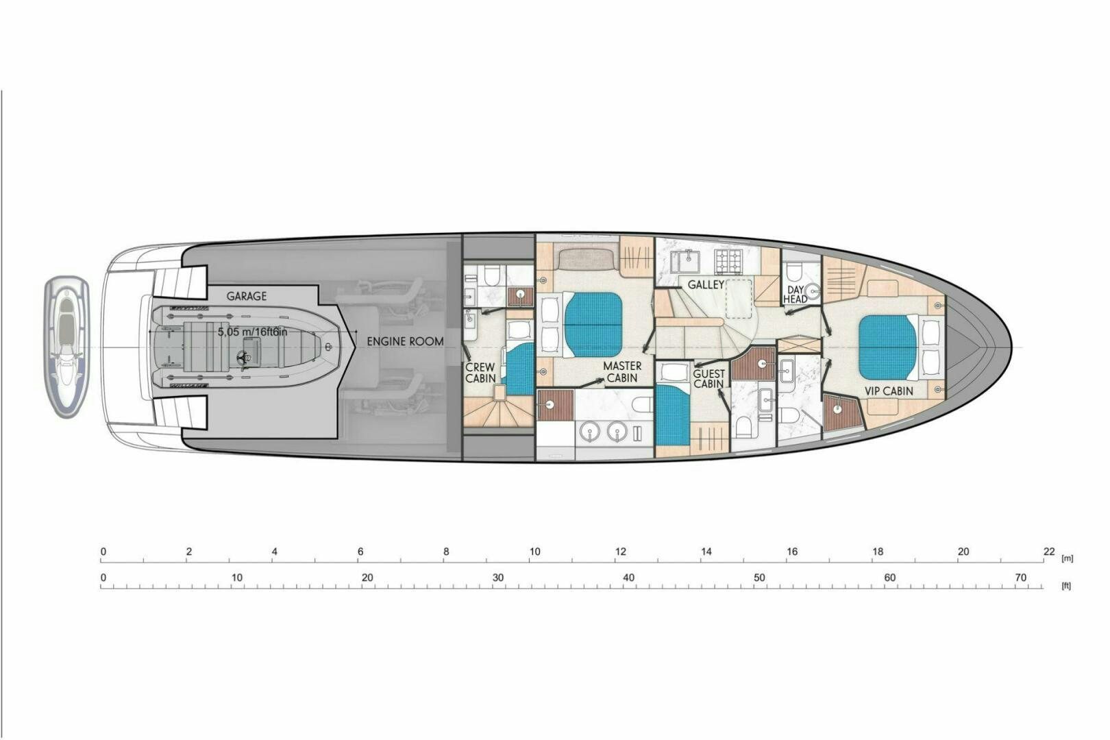 diagram aboard CORMORANT Yacht for Sale
