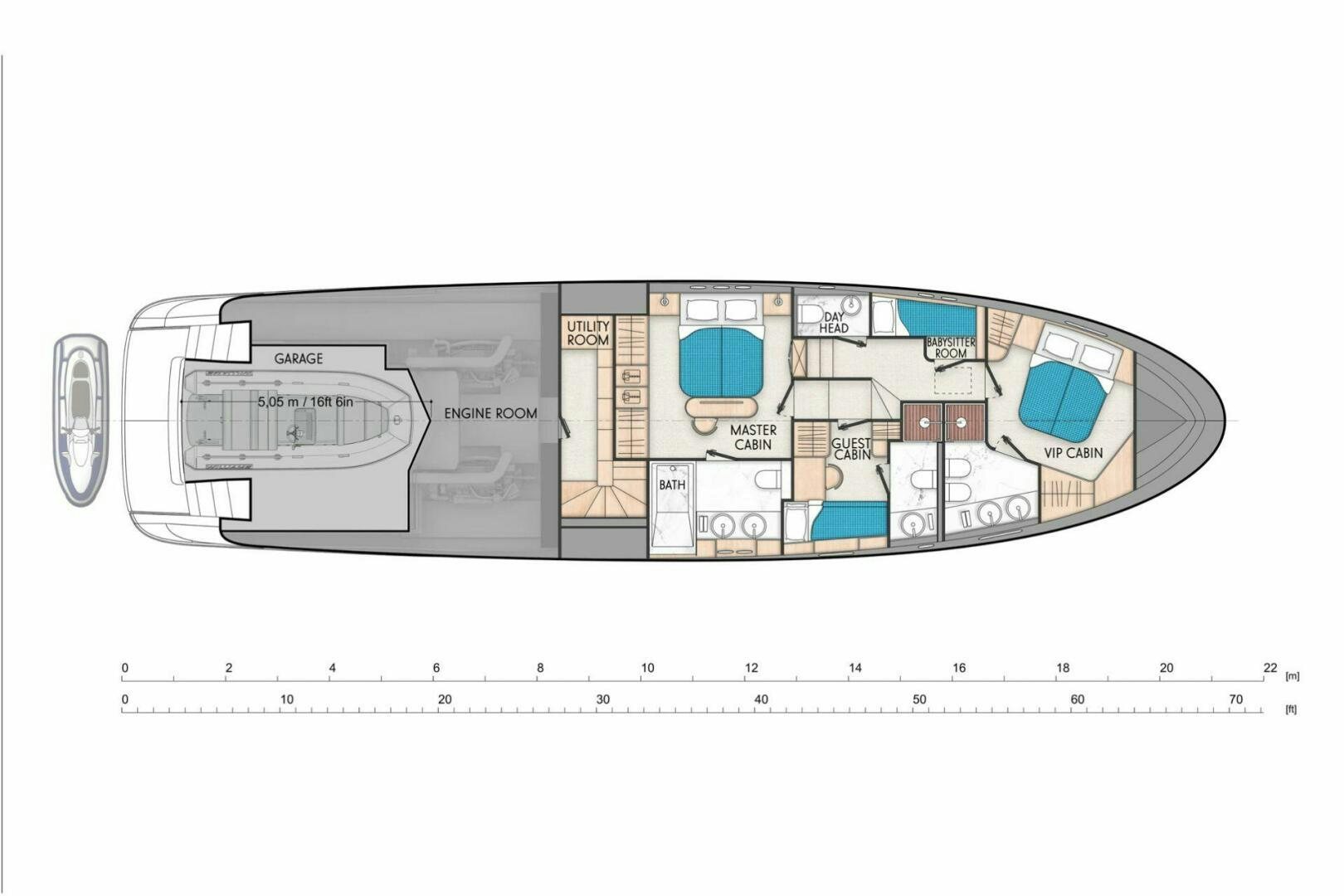 diagram aboard CORMORANT Yacht for Sale