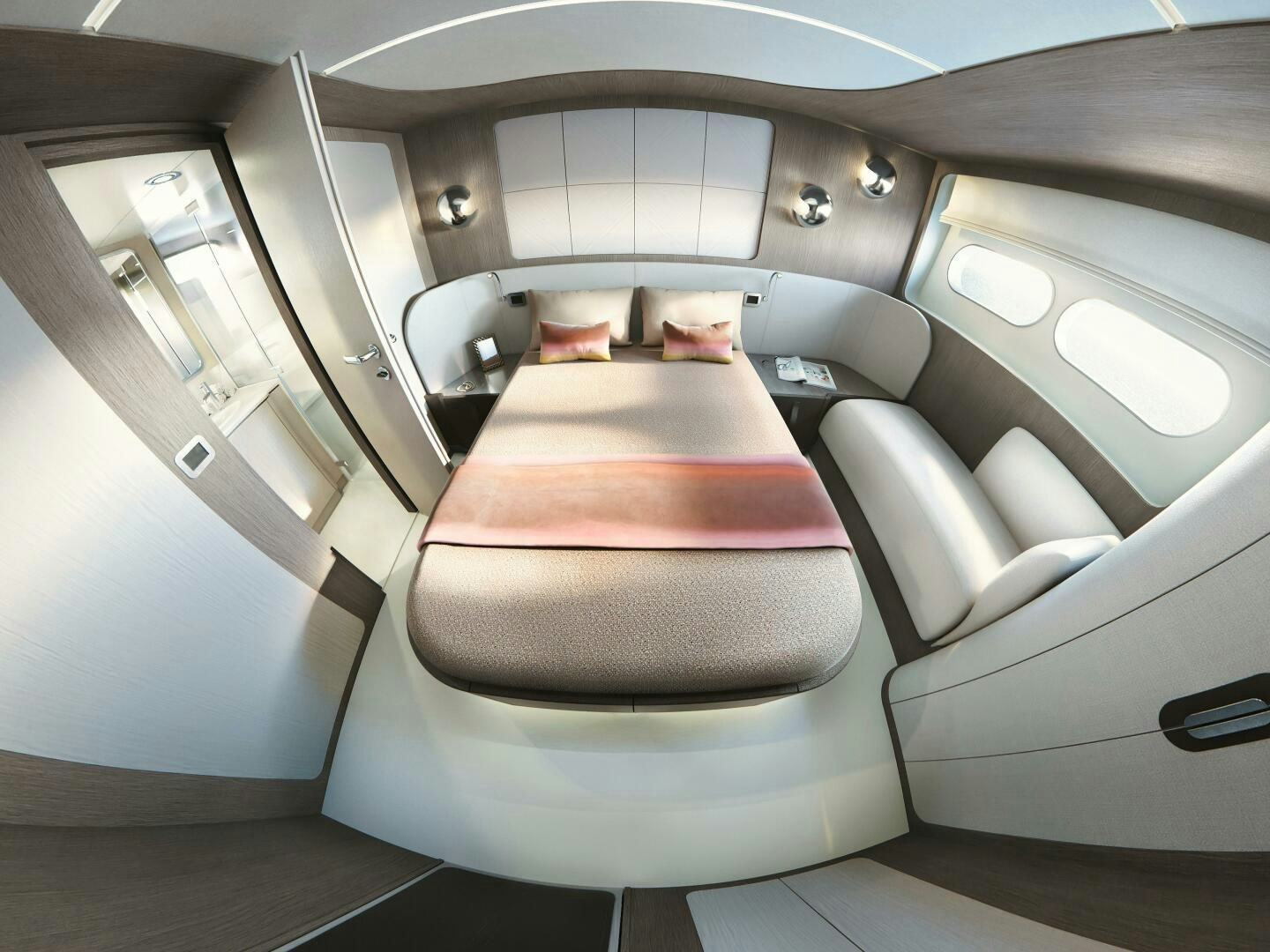 a seat in a car aboard CORMORANT Yacht for Sale