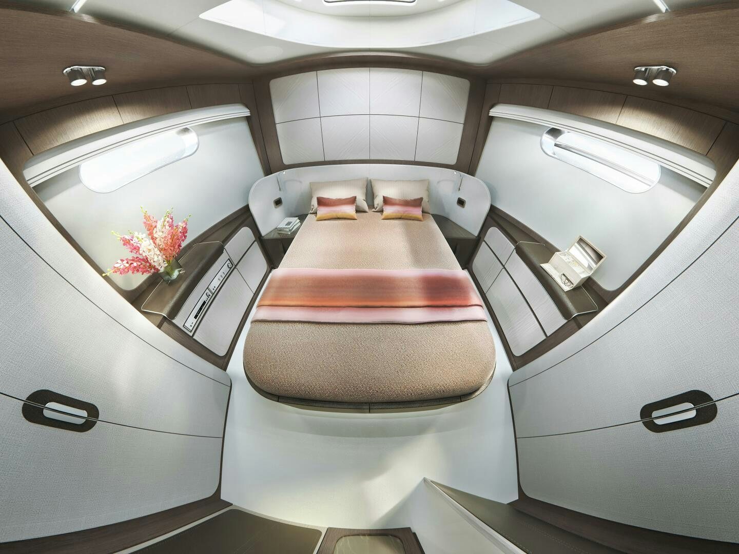 interior of a car aboard CORMORANT Yacht for Sale