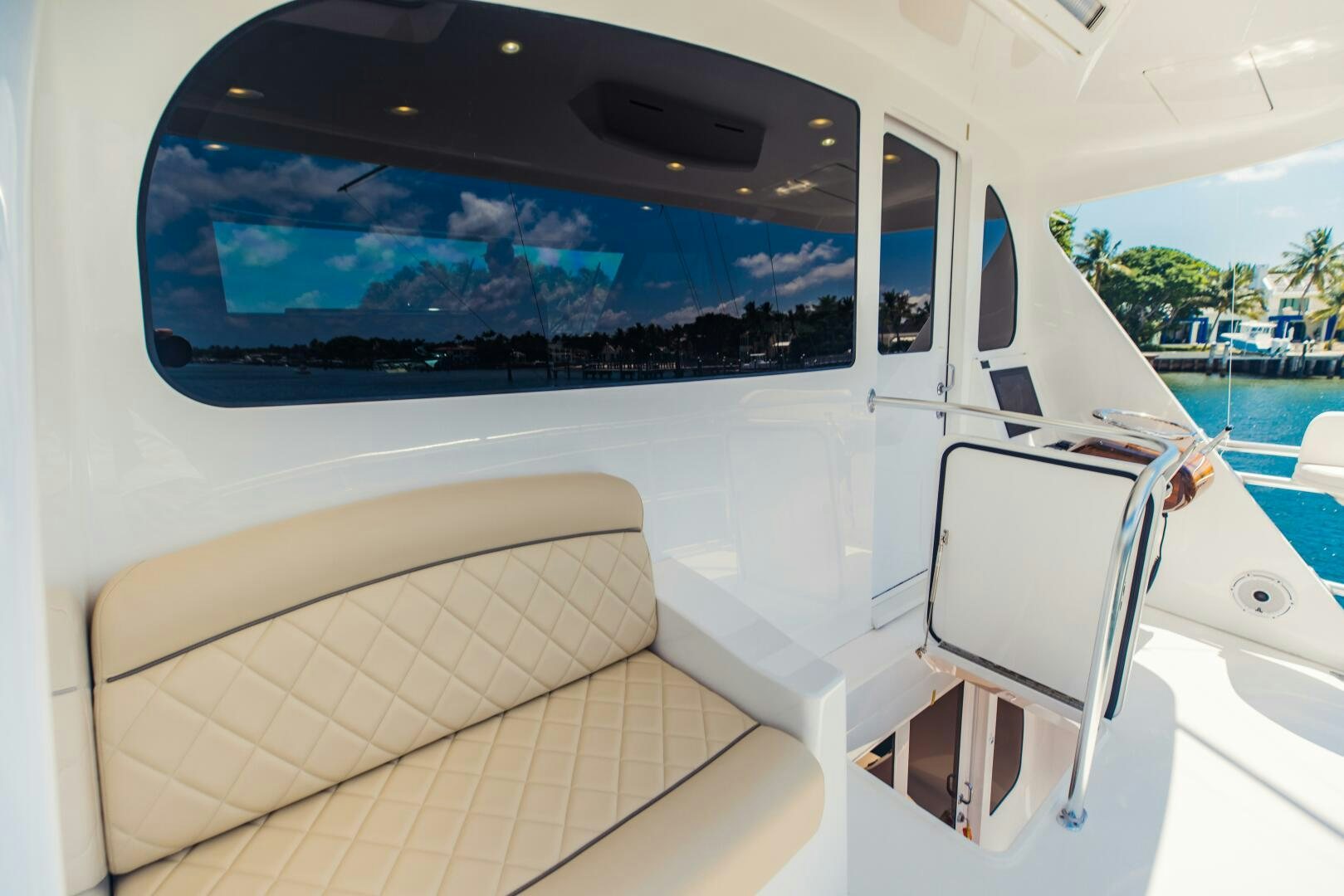 inside of a car aboard DOUBLE SHOT Yacht for Sale
