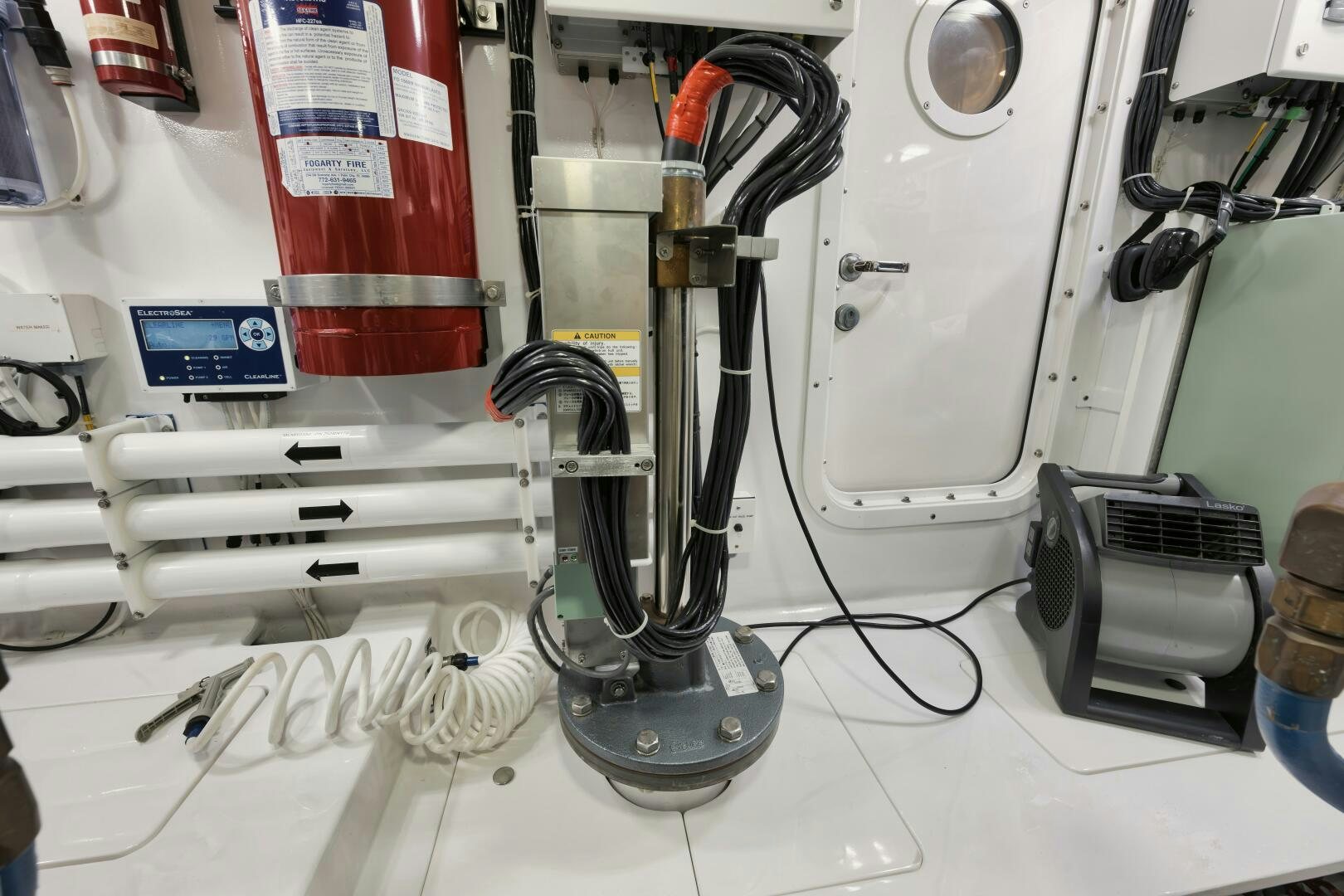 a machine with wires aboard DOUBLE SHOT Yacht for Sale