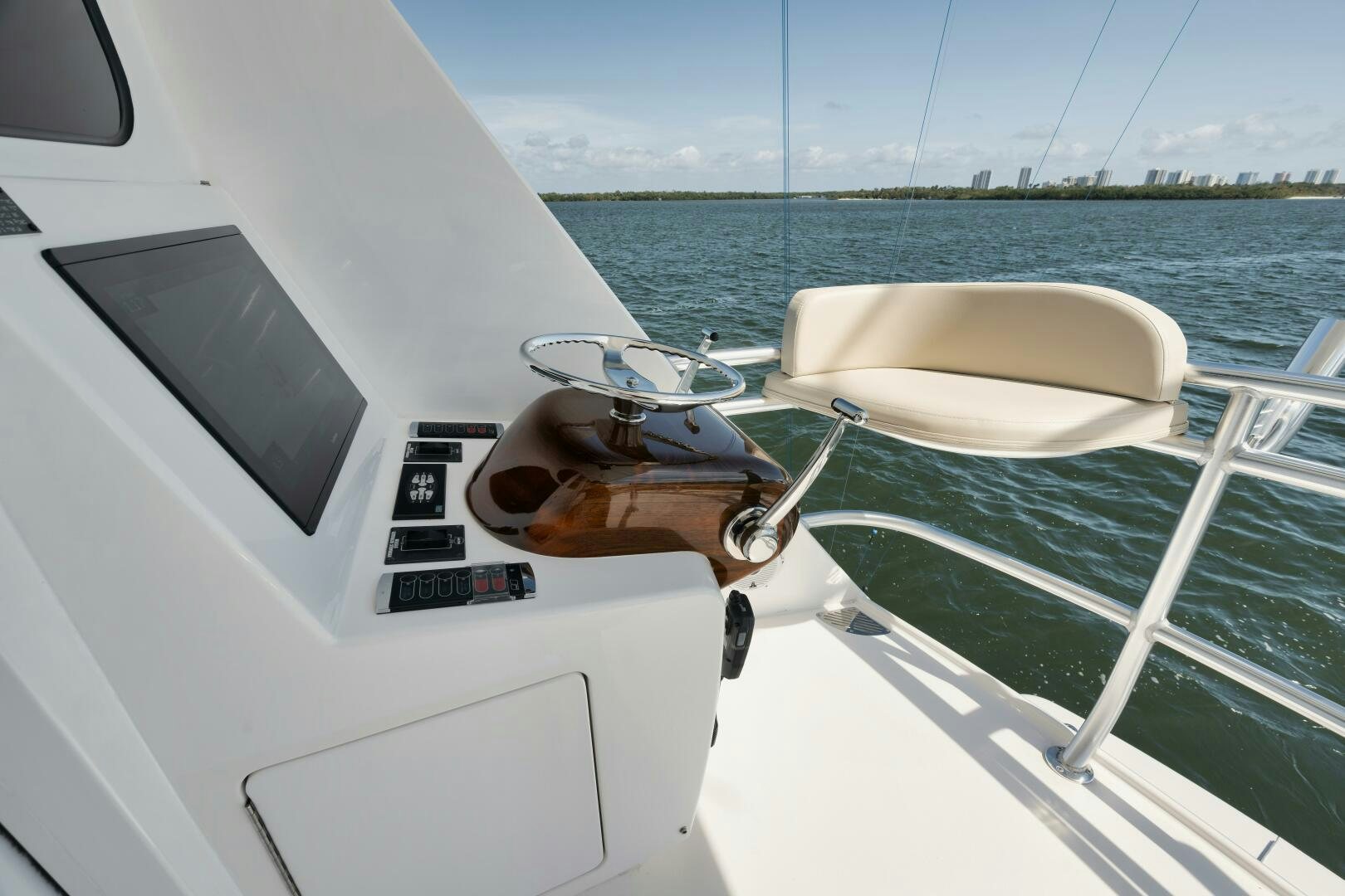 a person's feet on a boat aboard DOUBLE SHOT Yacht for Sale